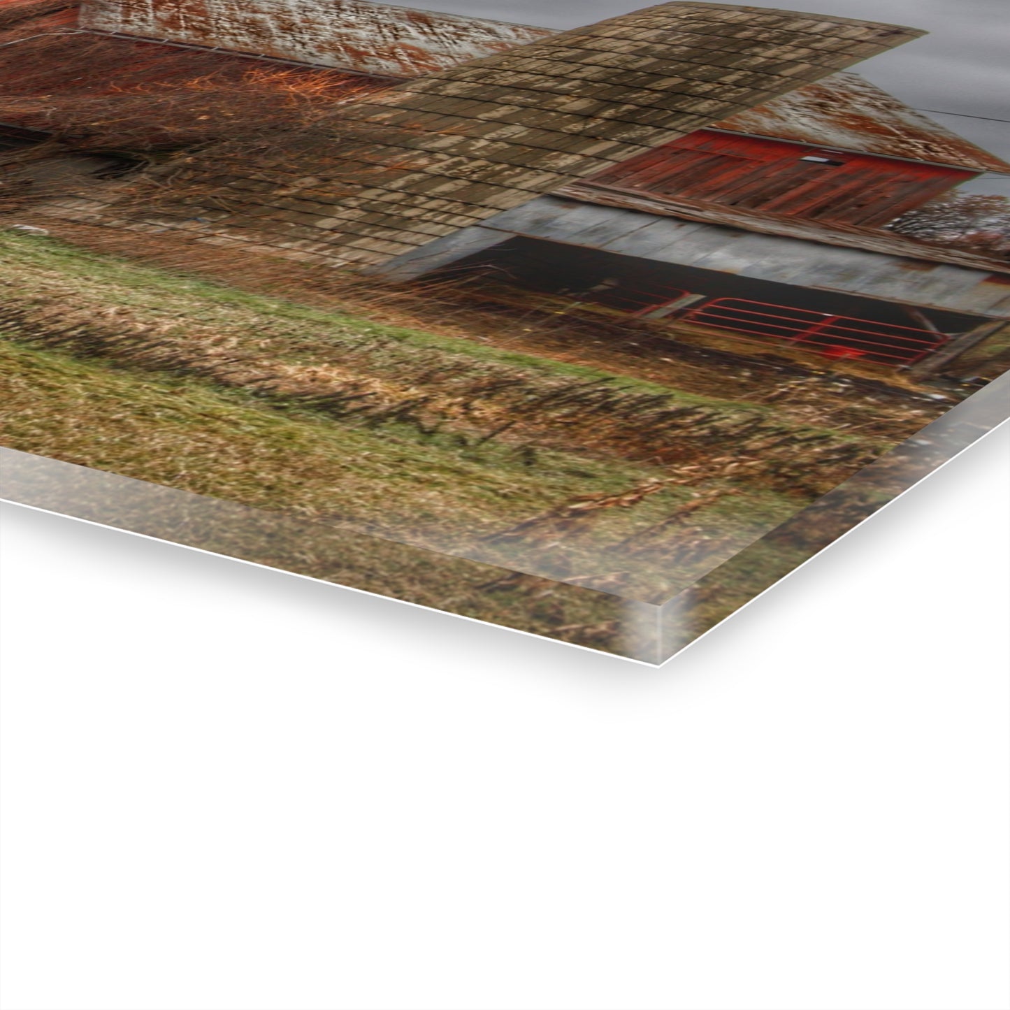 U R There Photography Slattery Road Old Red and Silo I Rustic Farmhouse Acrylic Wall Print
