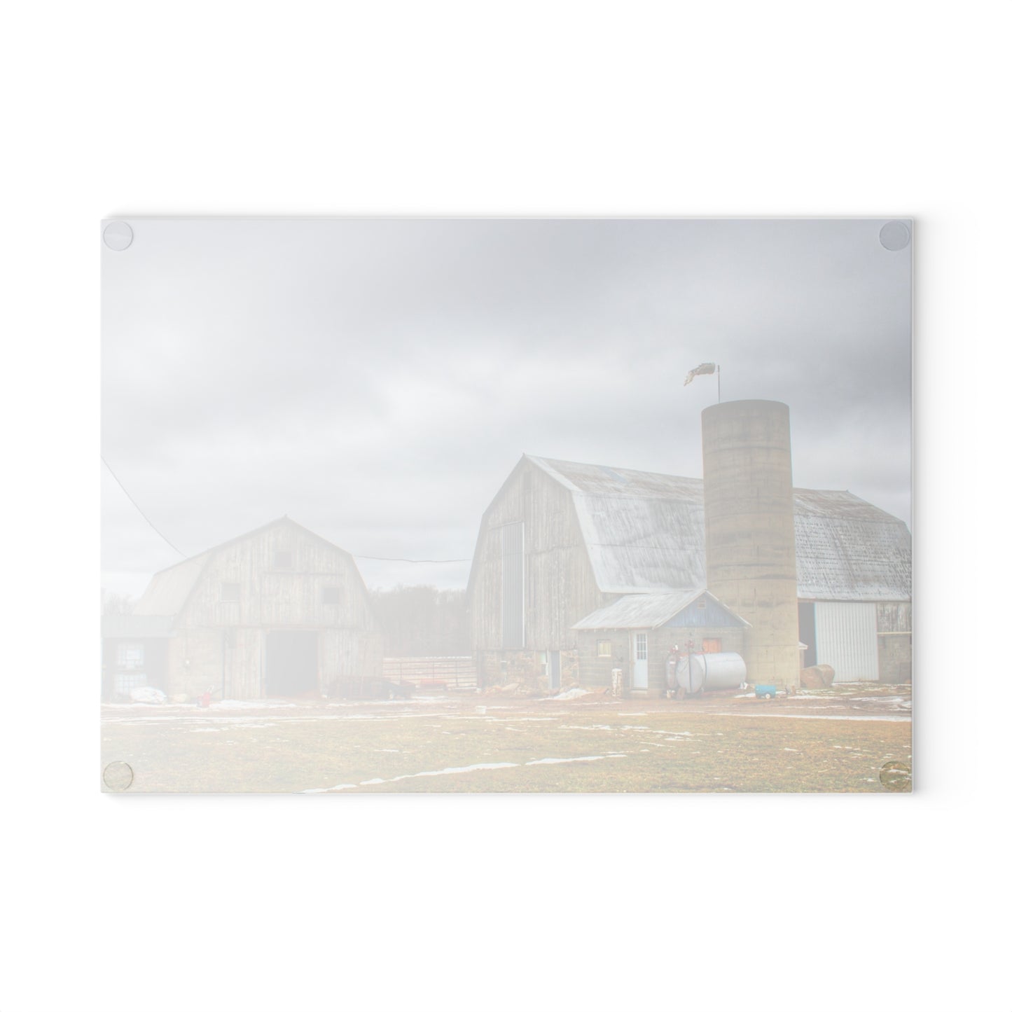 U R There Photography Chapman Road Greys Rustic Farmhouse Tempered-Glass Cutting Board