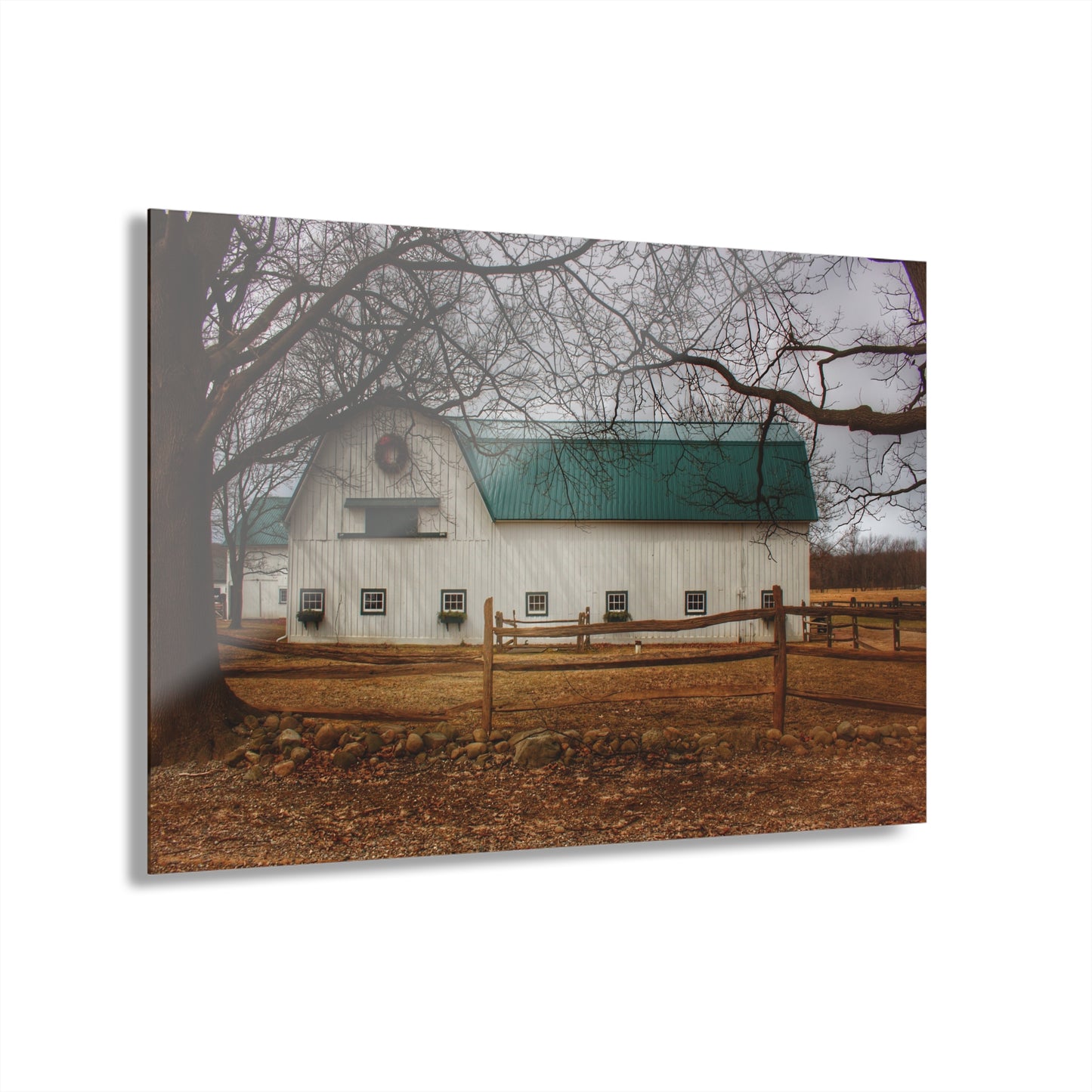 U R There Photography Wilder Road White Rustic Farmhouse Acrylic Wall Print