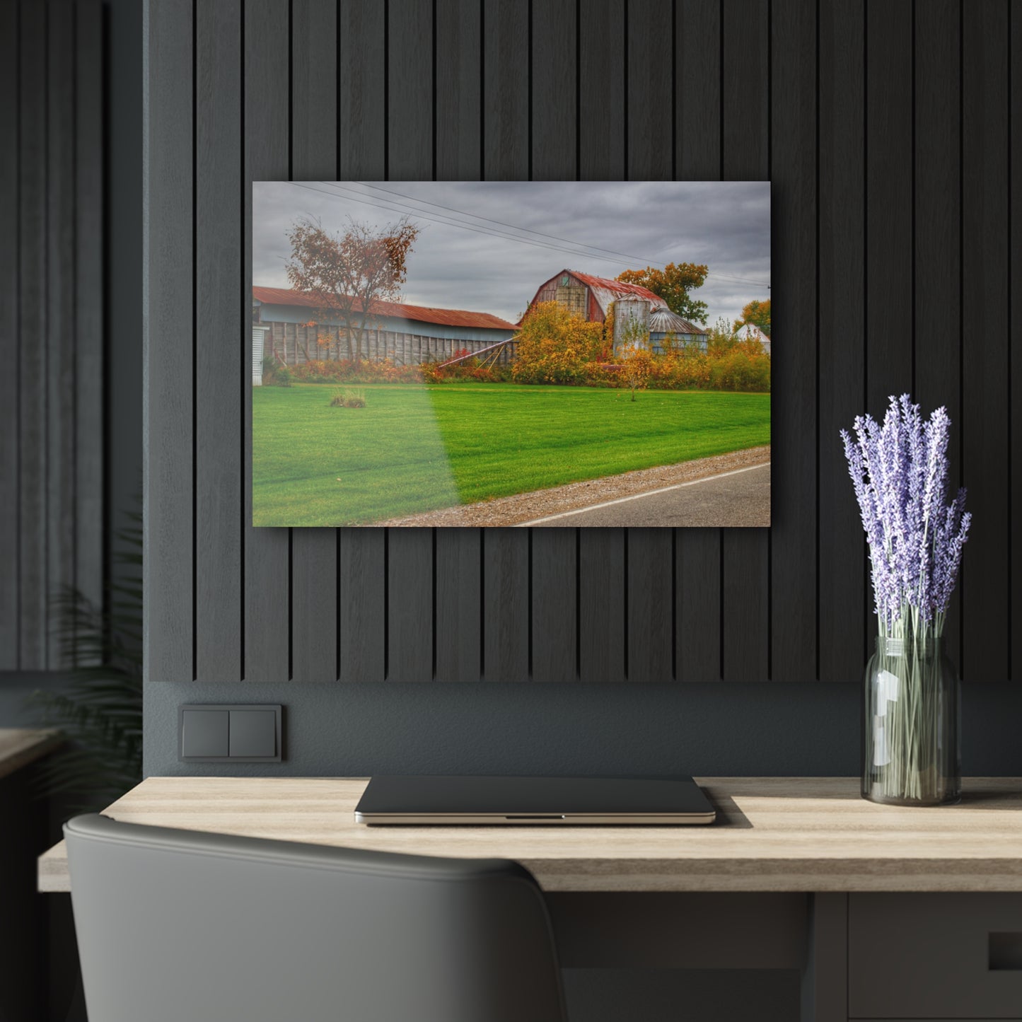 U R There Photography Galbraith Road Red Rustic Farmhouse Acrylic Wall Print