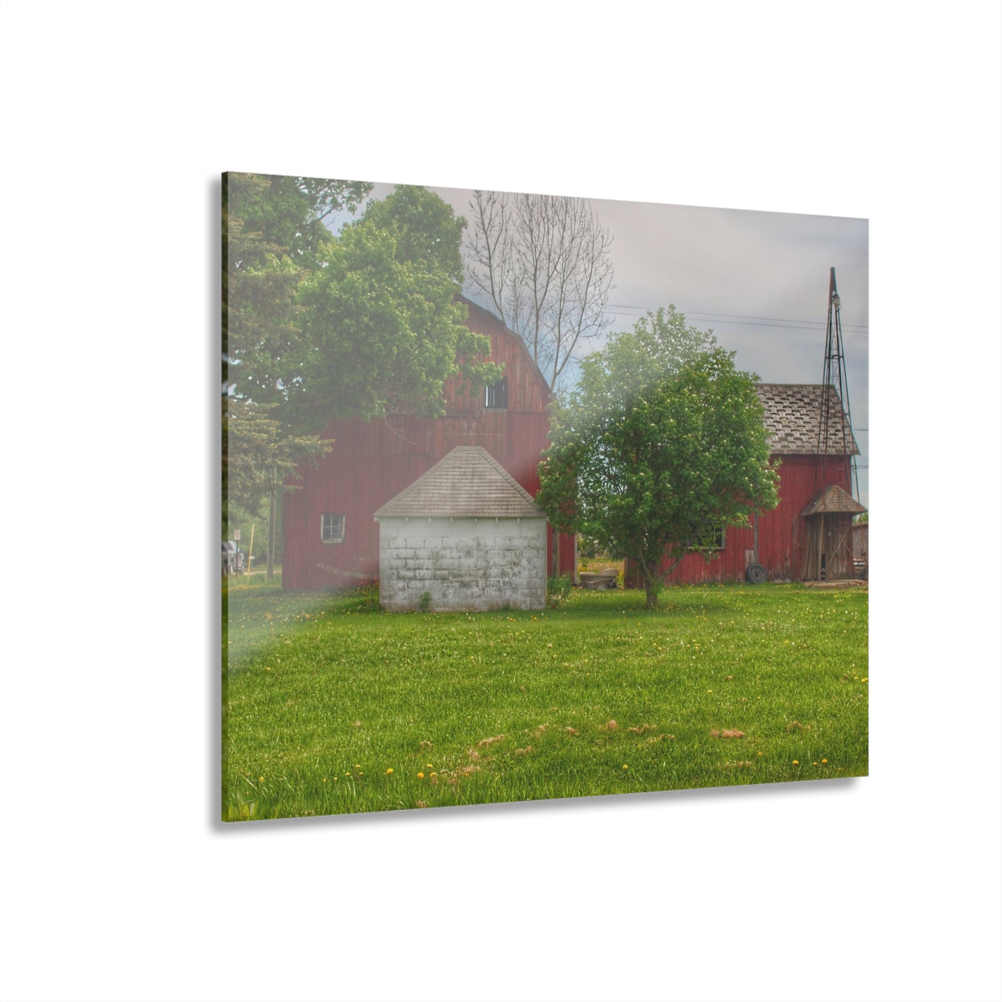 U R There Photography Roods Lake Road Red I Rustic Farmhouse Acrylic Wall Print