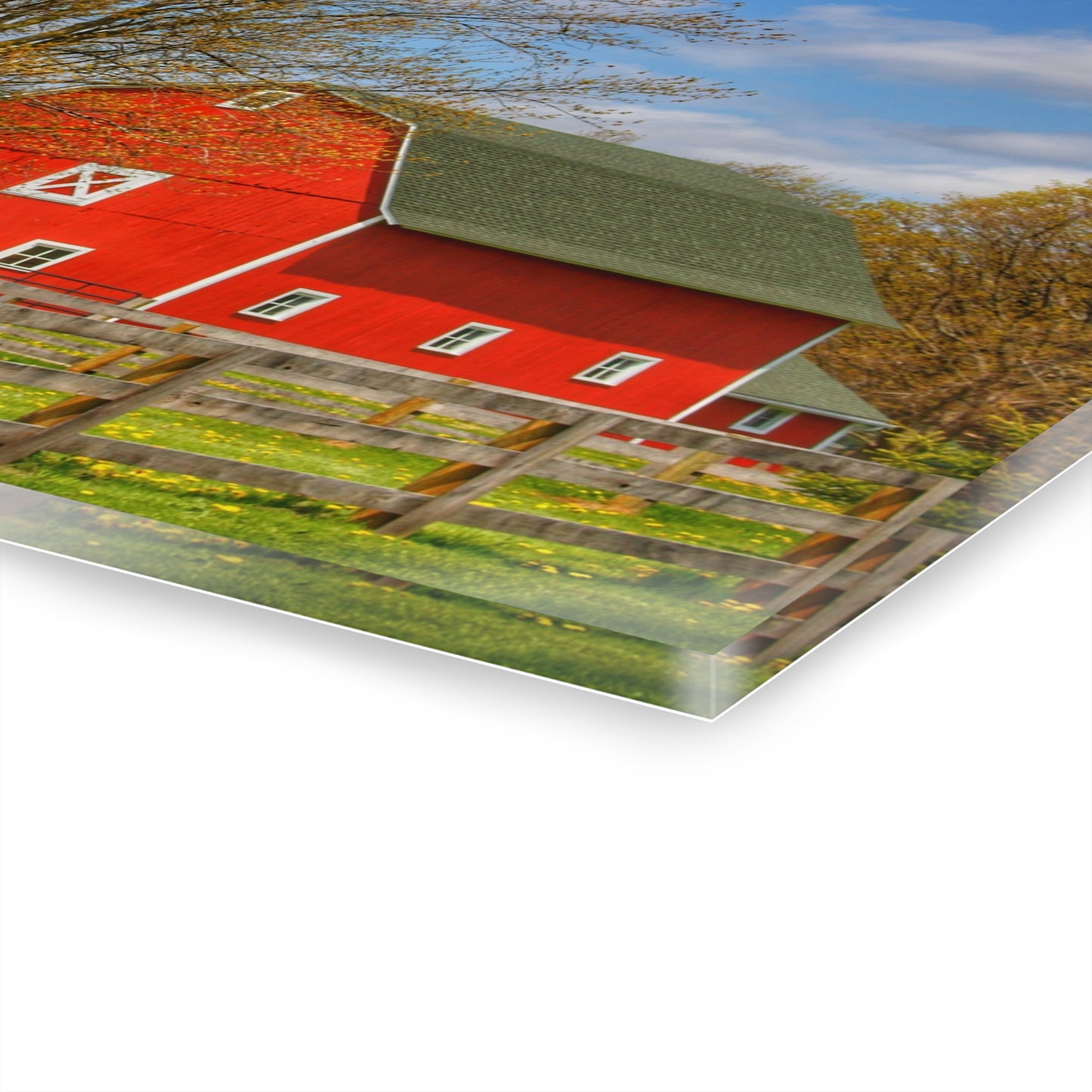 U R There Photography Sohn Road Red Rustic Farmhouse Acrylic Wall Print