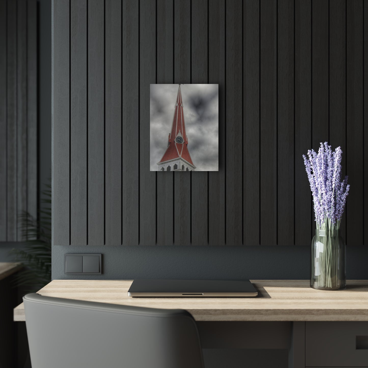 Rustic Farmhouse Wall Print featuring Almont Church Spire
