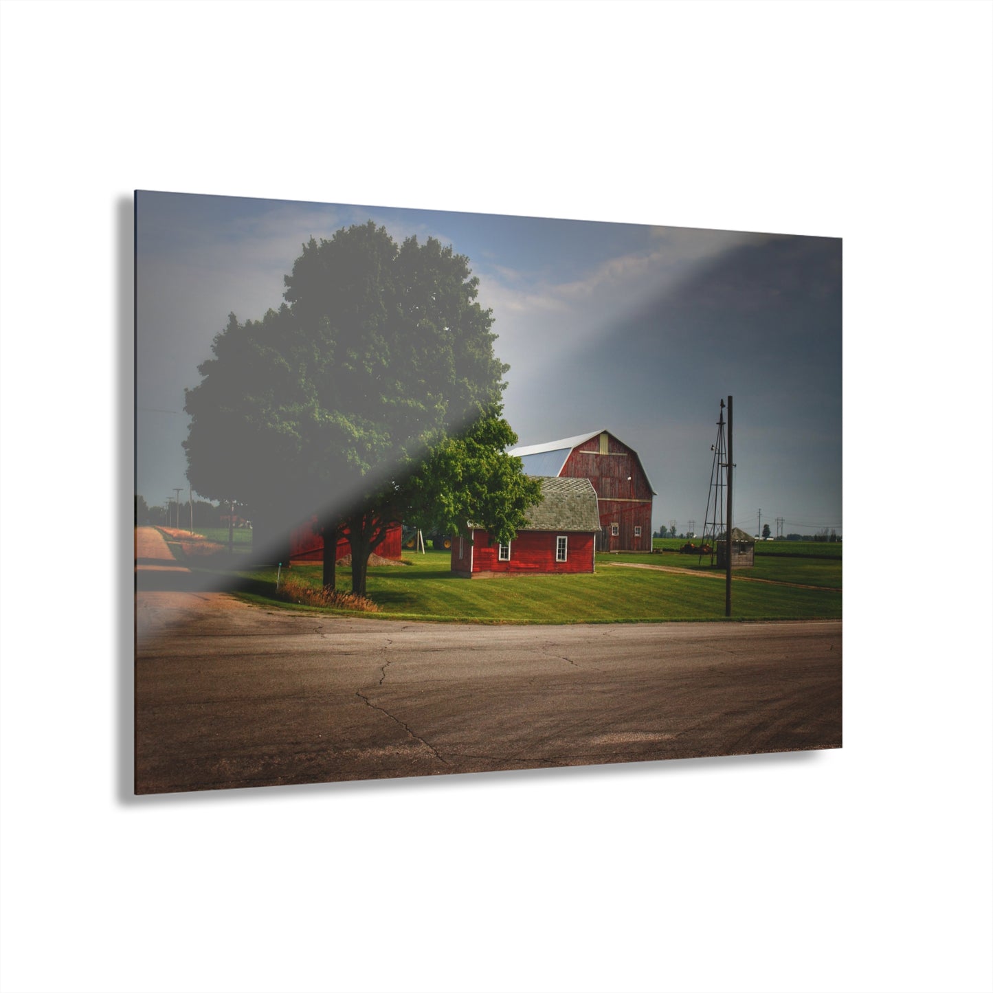 U R There Photography Bradford Road Reds Rustic Farmhouse Acrylic Wall Print