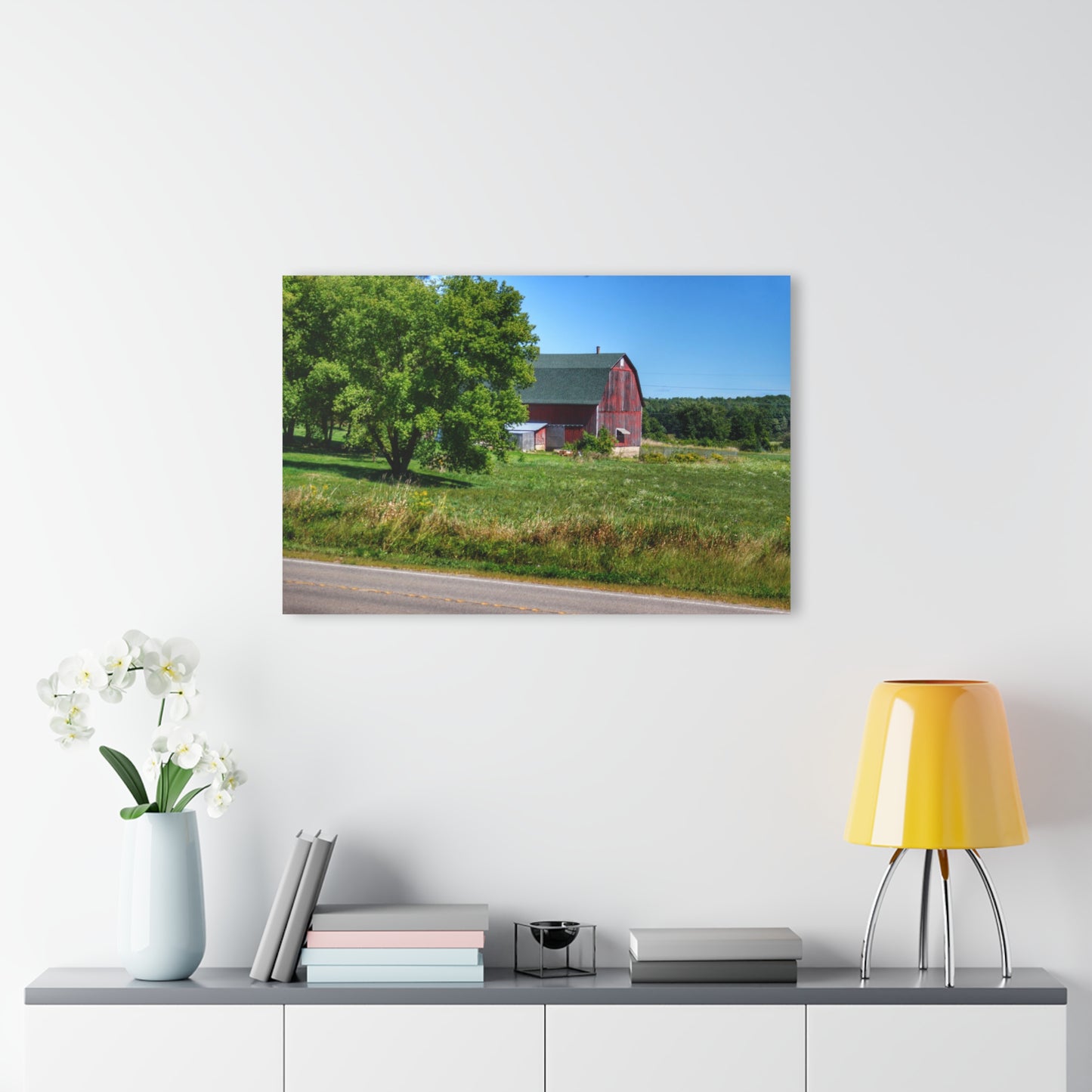 U R There Photography Clark Road Hillside Red II Rustic Farmhouse Acrylic Wall Print