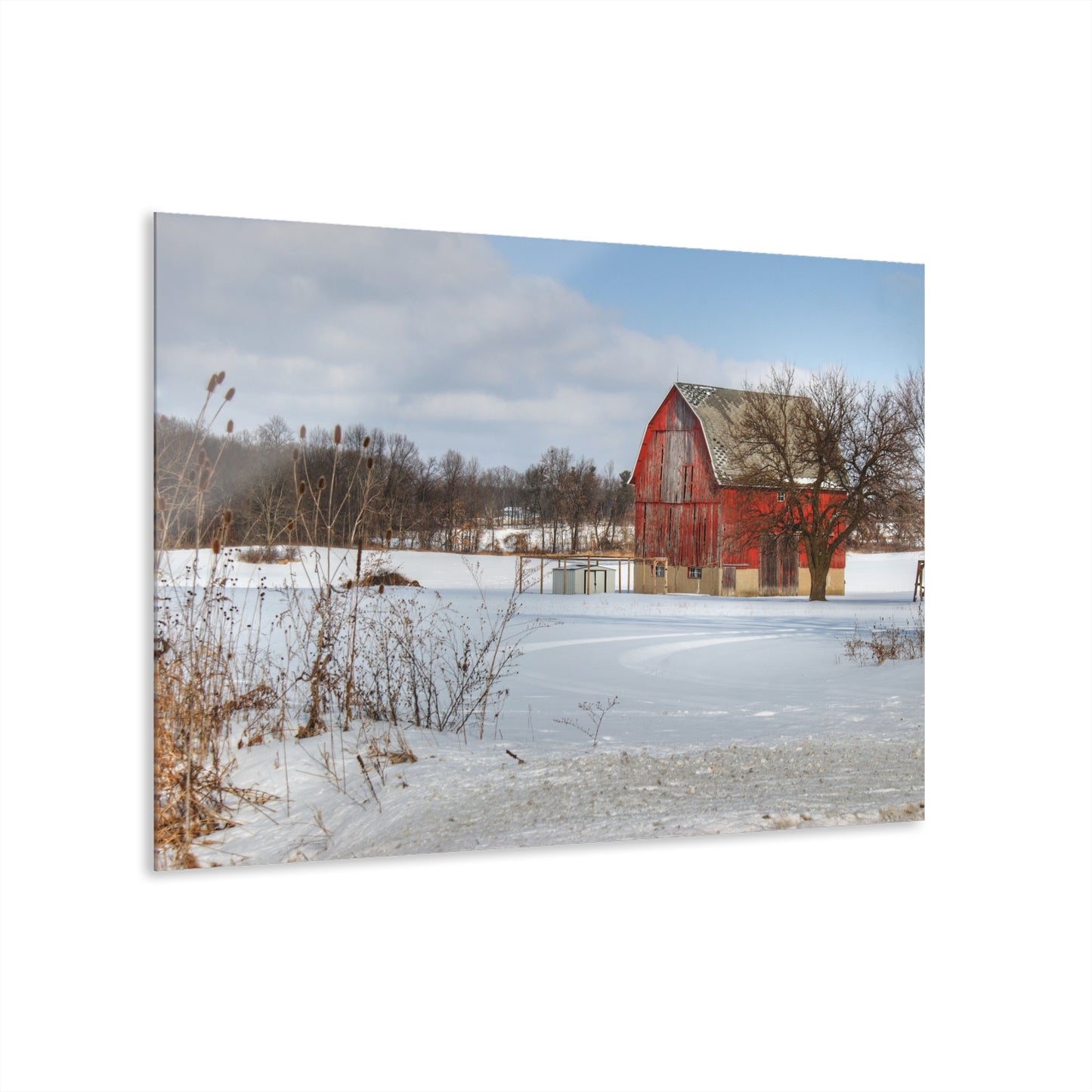 U R There Photography Oregon Road Hillside Red Rustic Farmhouse Acrylic Wall Print