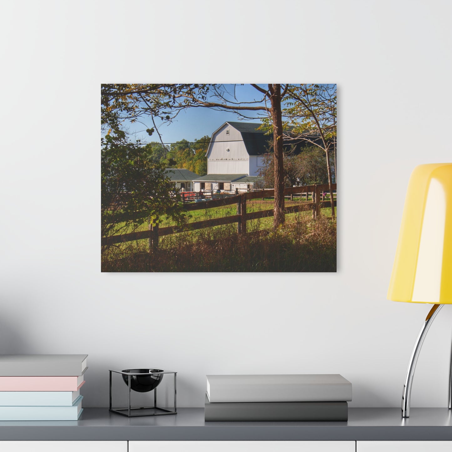U R There Photography Oakwood Road White I Rustic Farmhouse Acrylic Wall Print