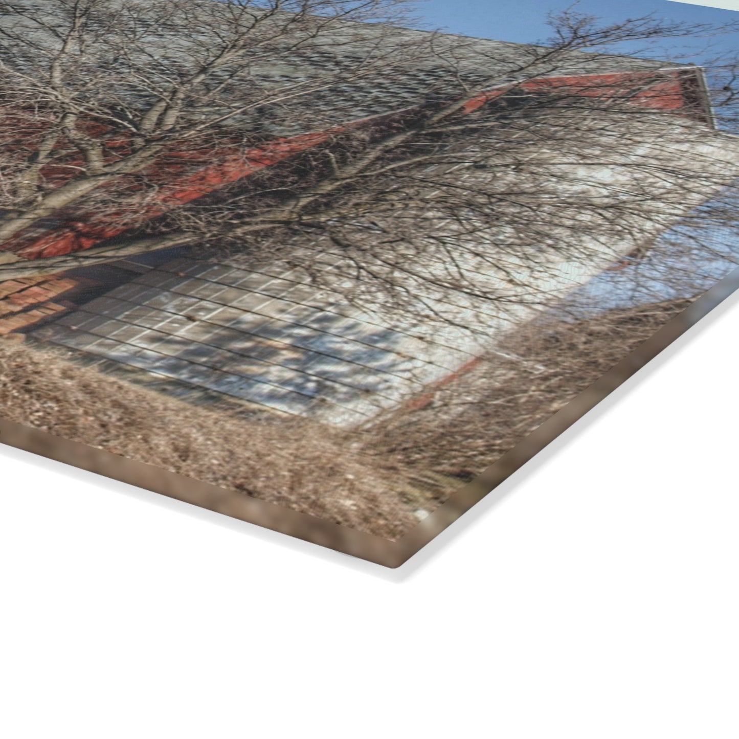 U R There Photography Van Dyke Red II Rustic Farmhouse Tempered-Glass Cutting Board