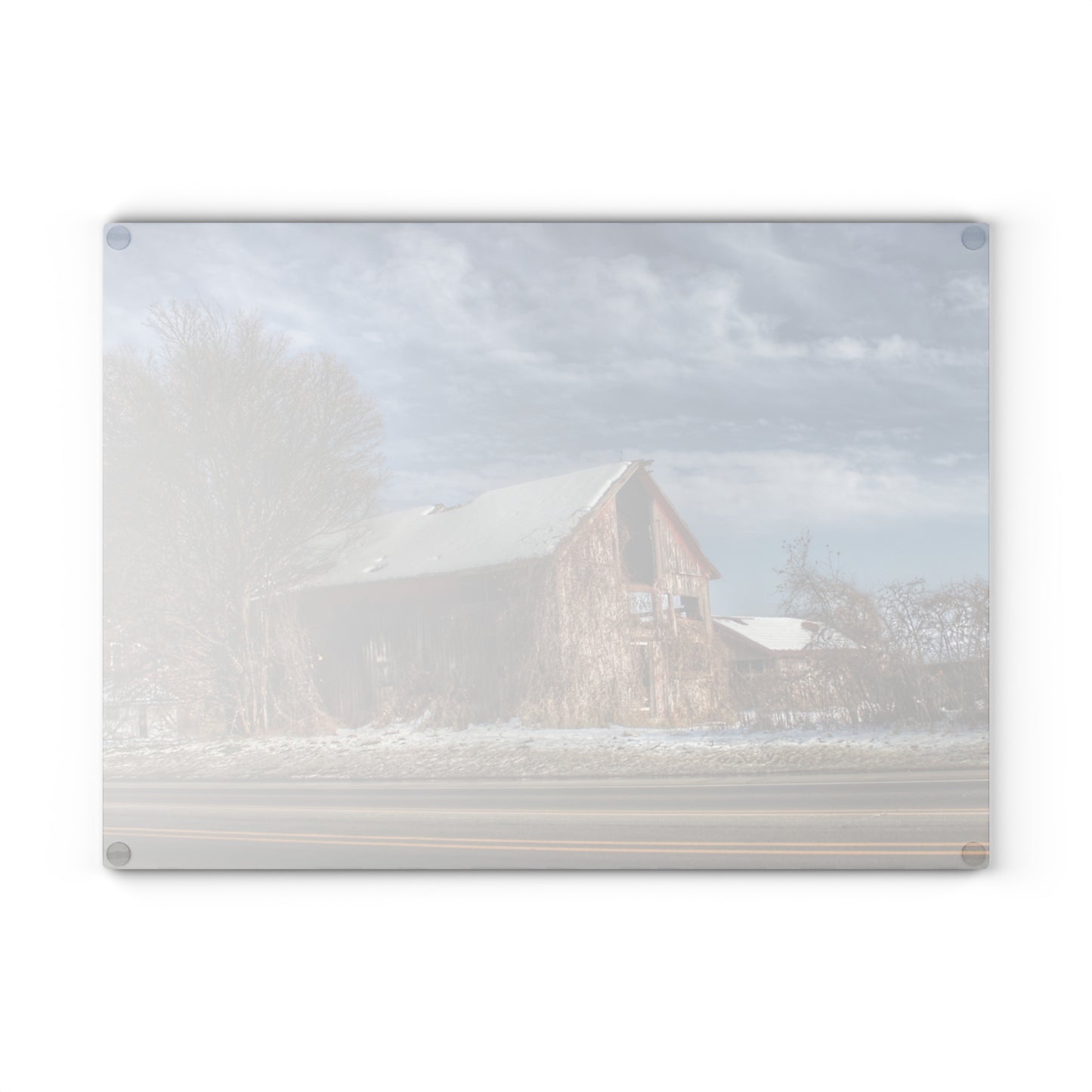 U R There Photography Almont Van Dyke Red II Rustic Farmhouse Tempered-Glass Cutting Board