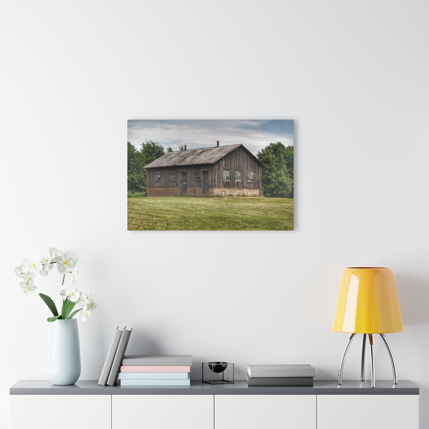 U R There Photography West Tuscola Road Grey Shack Rustic Farmhouse Acrylic Wall Print