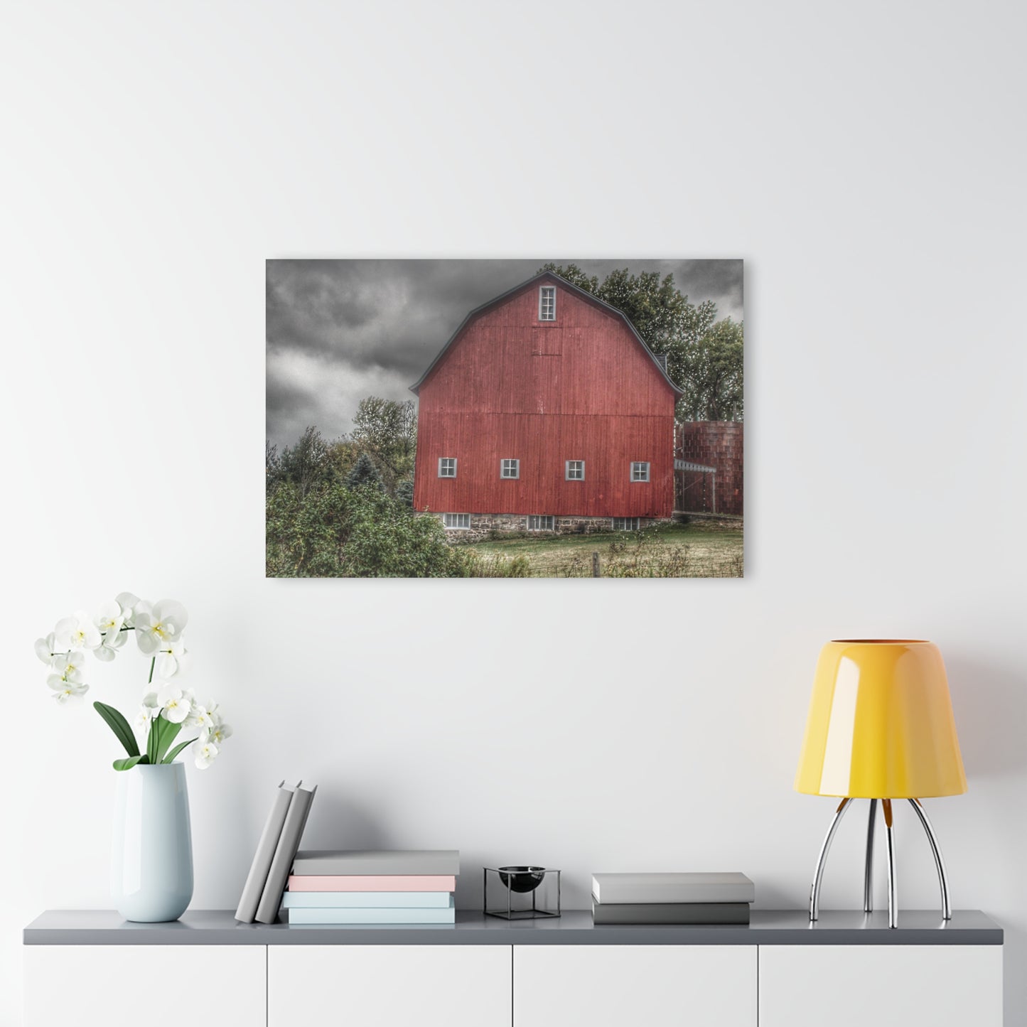 U R There Photography Vassar Road Red II Rustic Farmhouse Acrylic Wall Print
