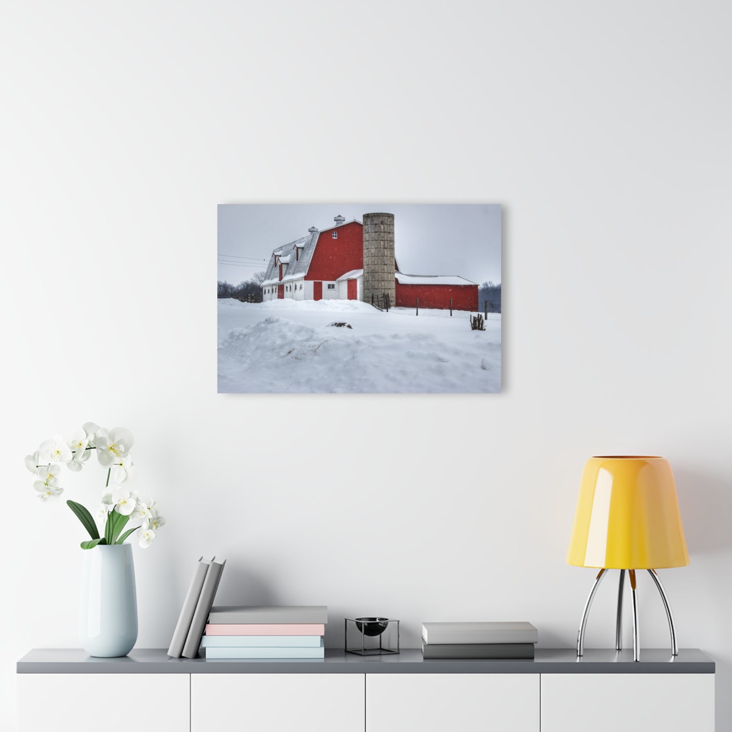 U R There Photography South Elba Block Red Rustic Farmhouse Acrylic Wall Print