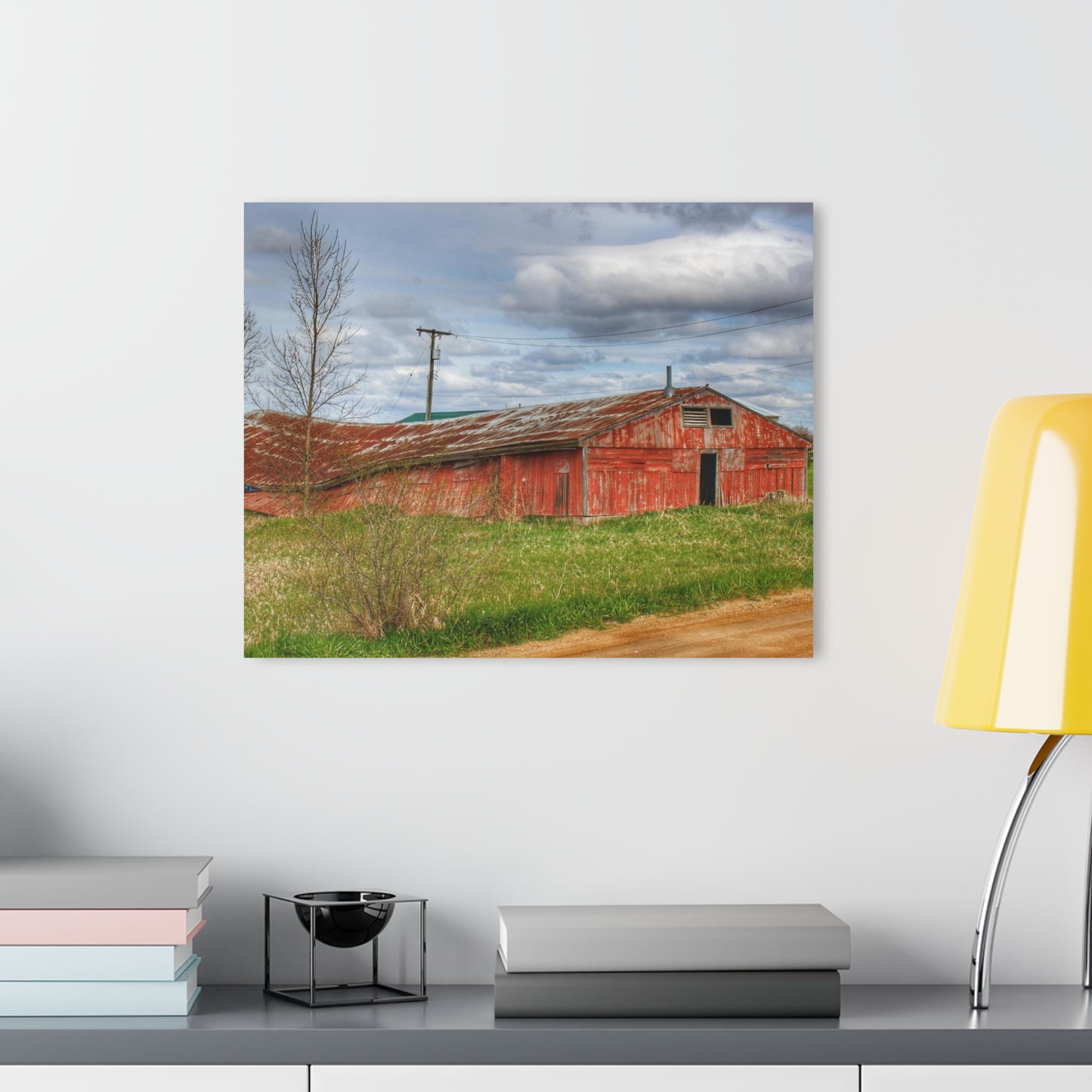 U R There Photography Centerline Road Sinking Shack Rustic Farmhouse Acrylic Wall Print