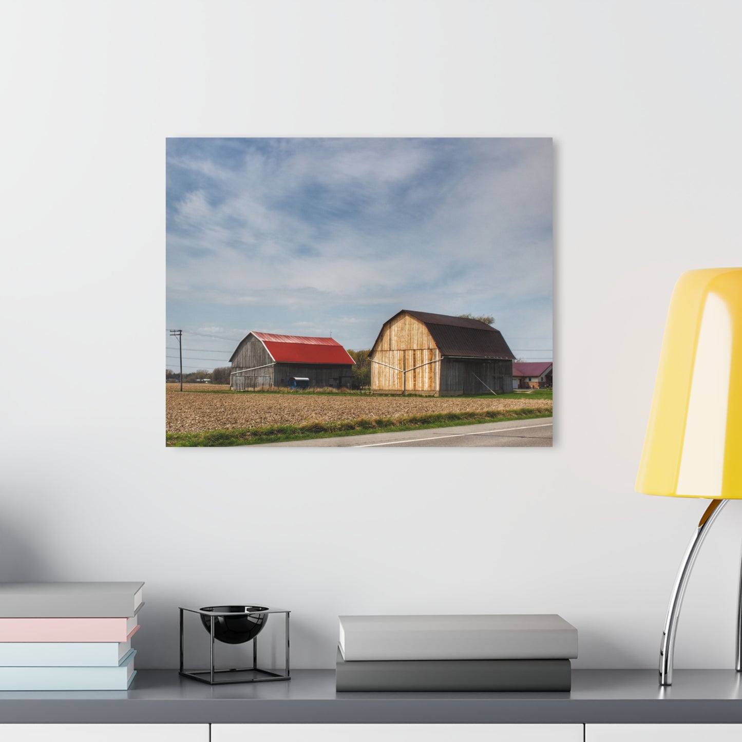 U R There Photography Unionville Center Street Greys Rustic Farmhouse Acrylic Wall Print