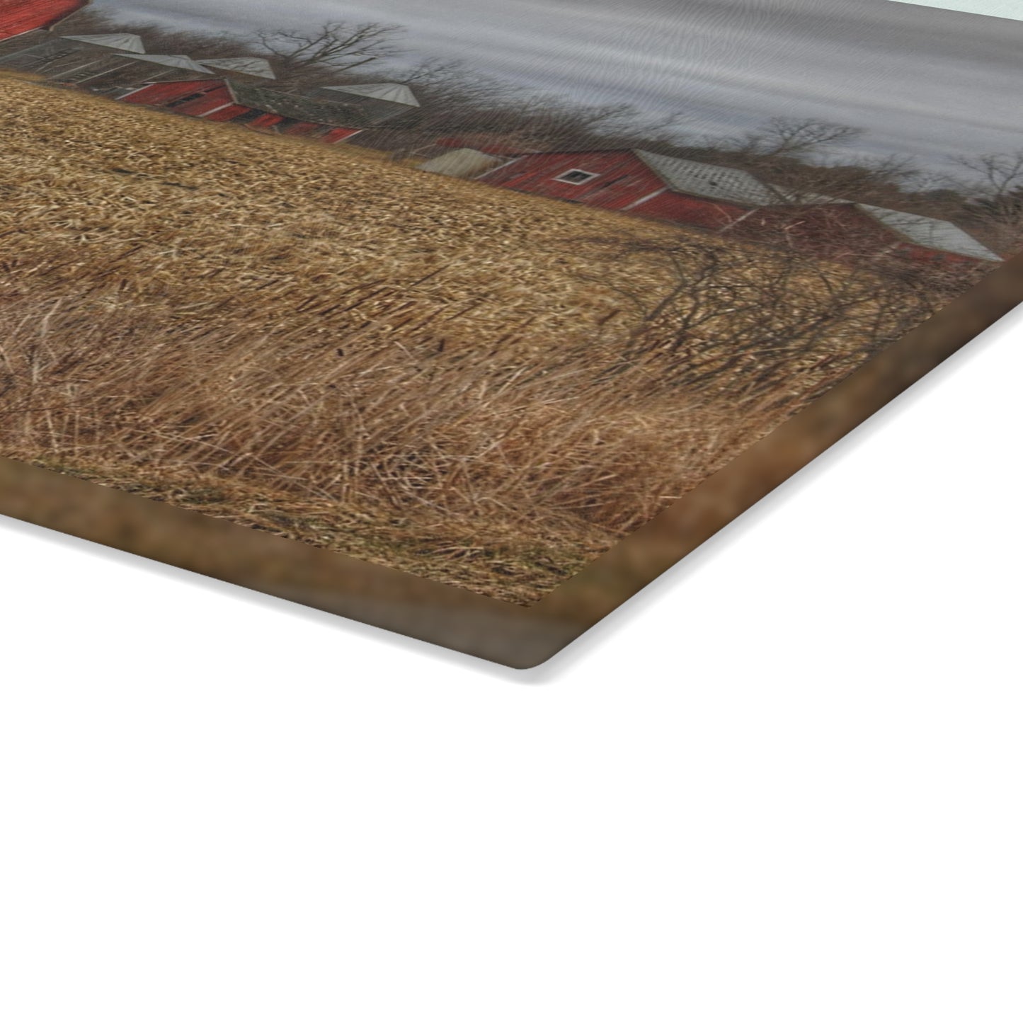 U R There Photography Barns of Arbela II Rustic Farmhouse Tempered-Glass Cutting Board
