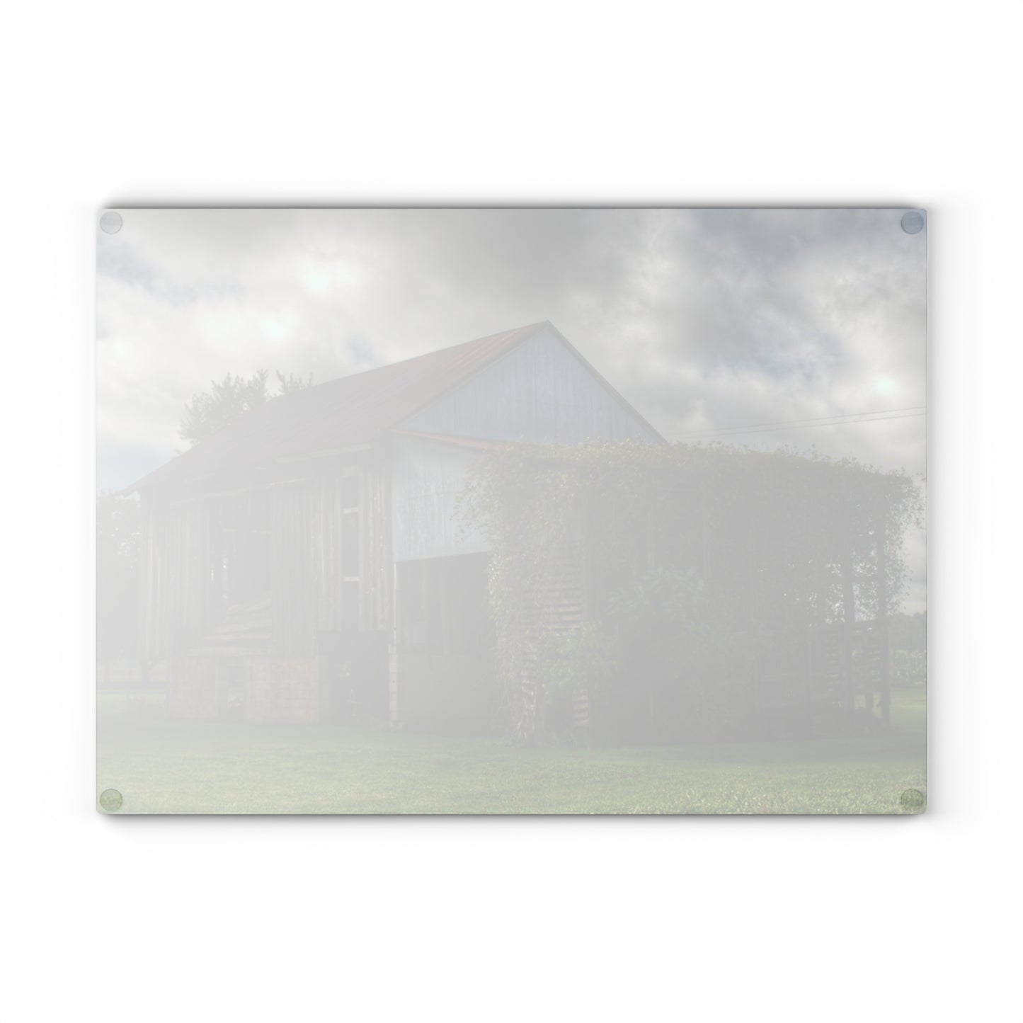 U R There Photography Pergola Barn Rustic Farmhouse Tempered-Glass Cutting Board