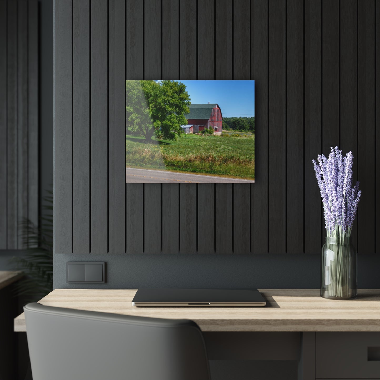 U R There Photography Clark Road Hillside Red II Rustic Farmhouse Acrylic Wall Print
