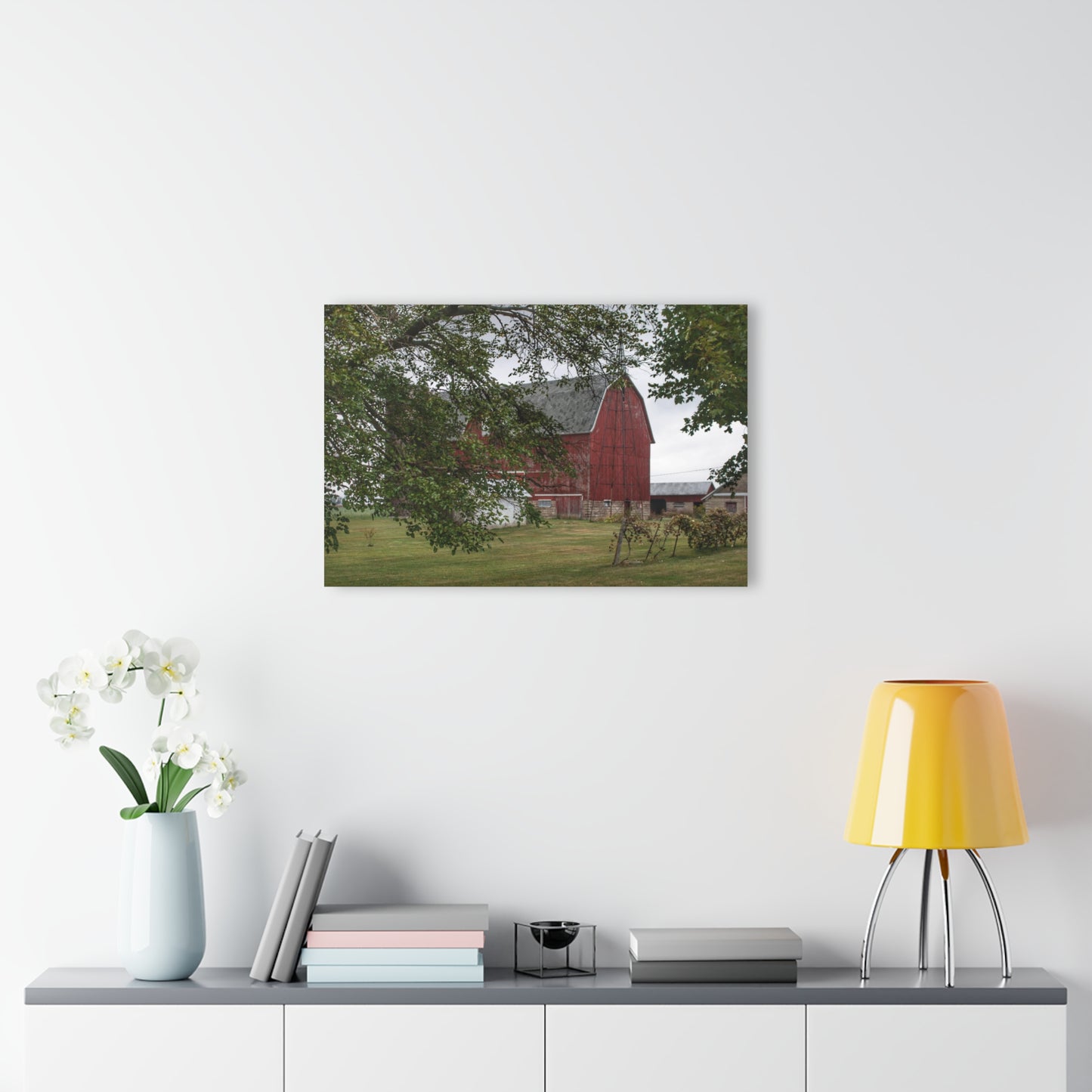 U R There Photography Weaver Road Red I Rustic Farmhouse Acrylic Wall Print