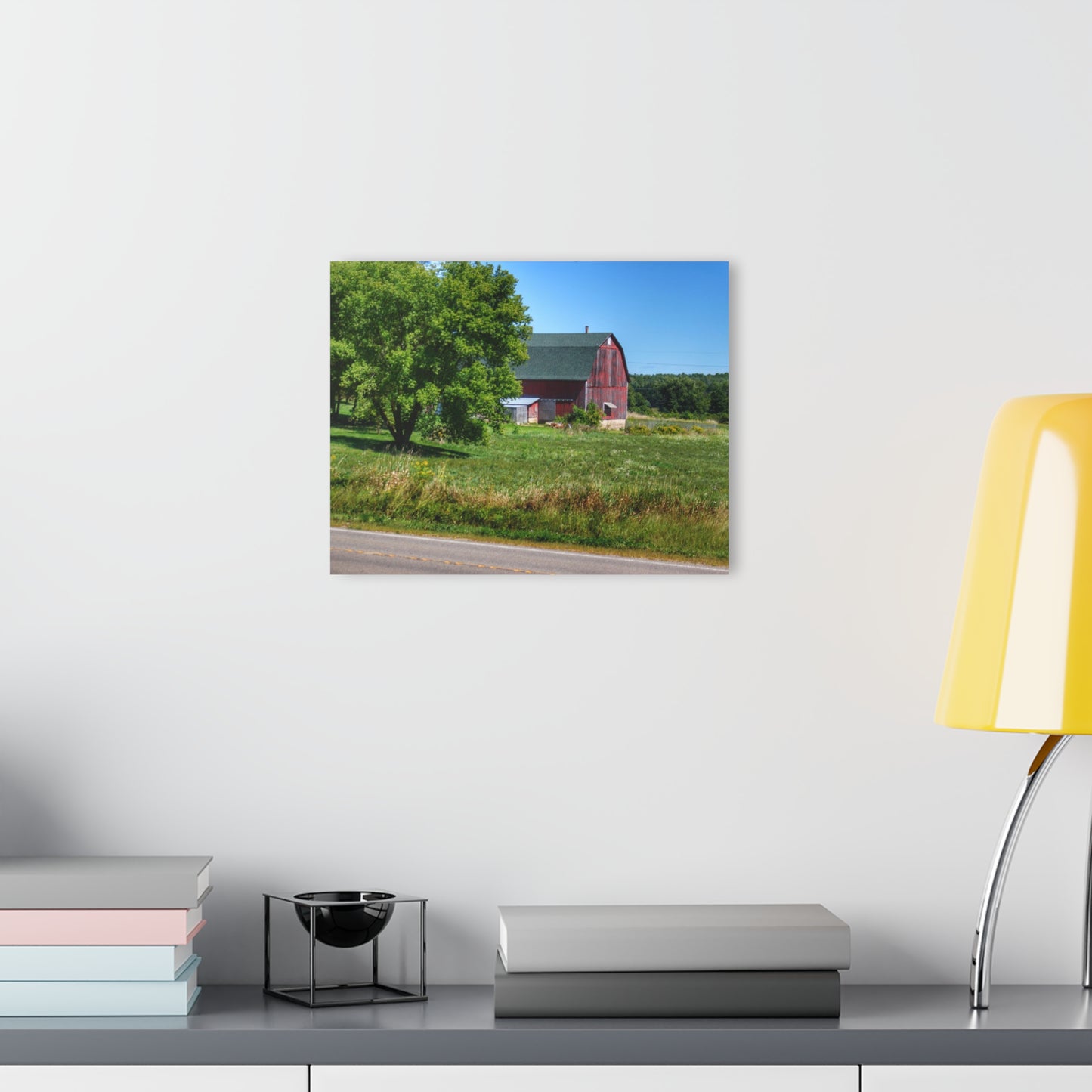 U R There Photography Clark Road Hillside Red II Rustic Farmhouse Acrylic Wall Print