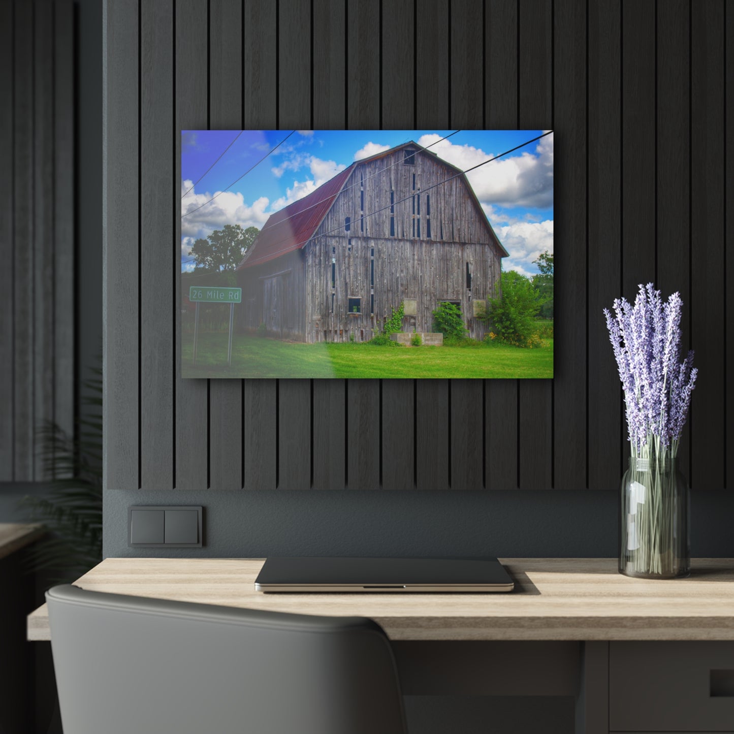 U R There Photography Schoenherr Road Grey II Rustic Farmhouse Acrylic Wall Print