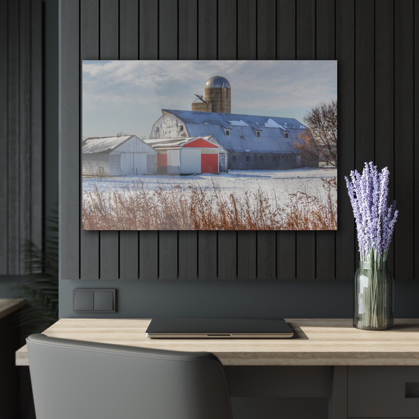 U R There Photography Shoemaker Road Grey Rustic Farmhouse Acrylic Wall Print