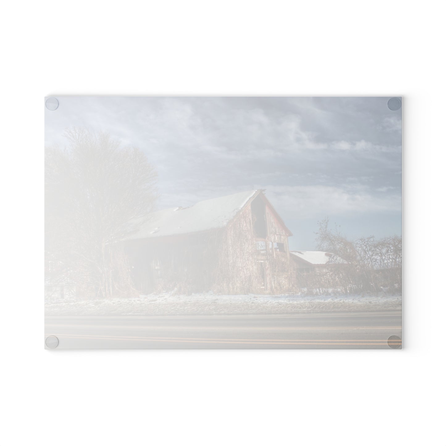 U R There Photography Almont Van Dyke Red II Rustic Farmhouse Tempered-Glass Cutting Board