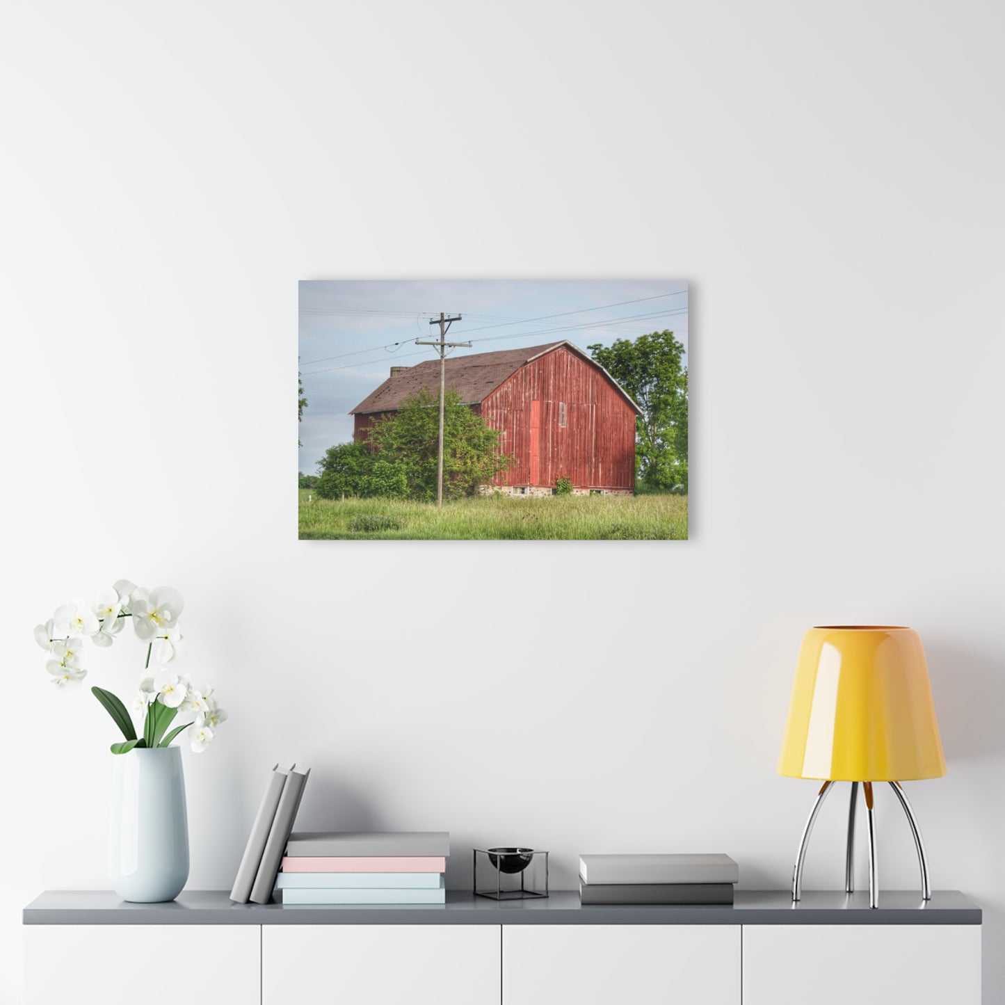 U R There Photography Armstrong Road Red I Rustic Farmhouse Acrylic Wall Print