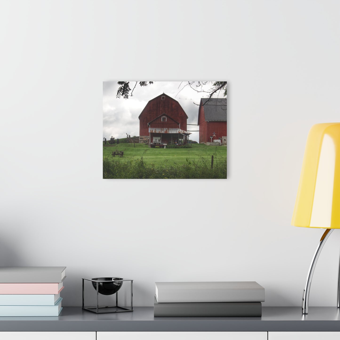U R There Photography Bishop Road Reds II Rustic Farmhouse Acrylic Wall Print