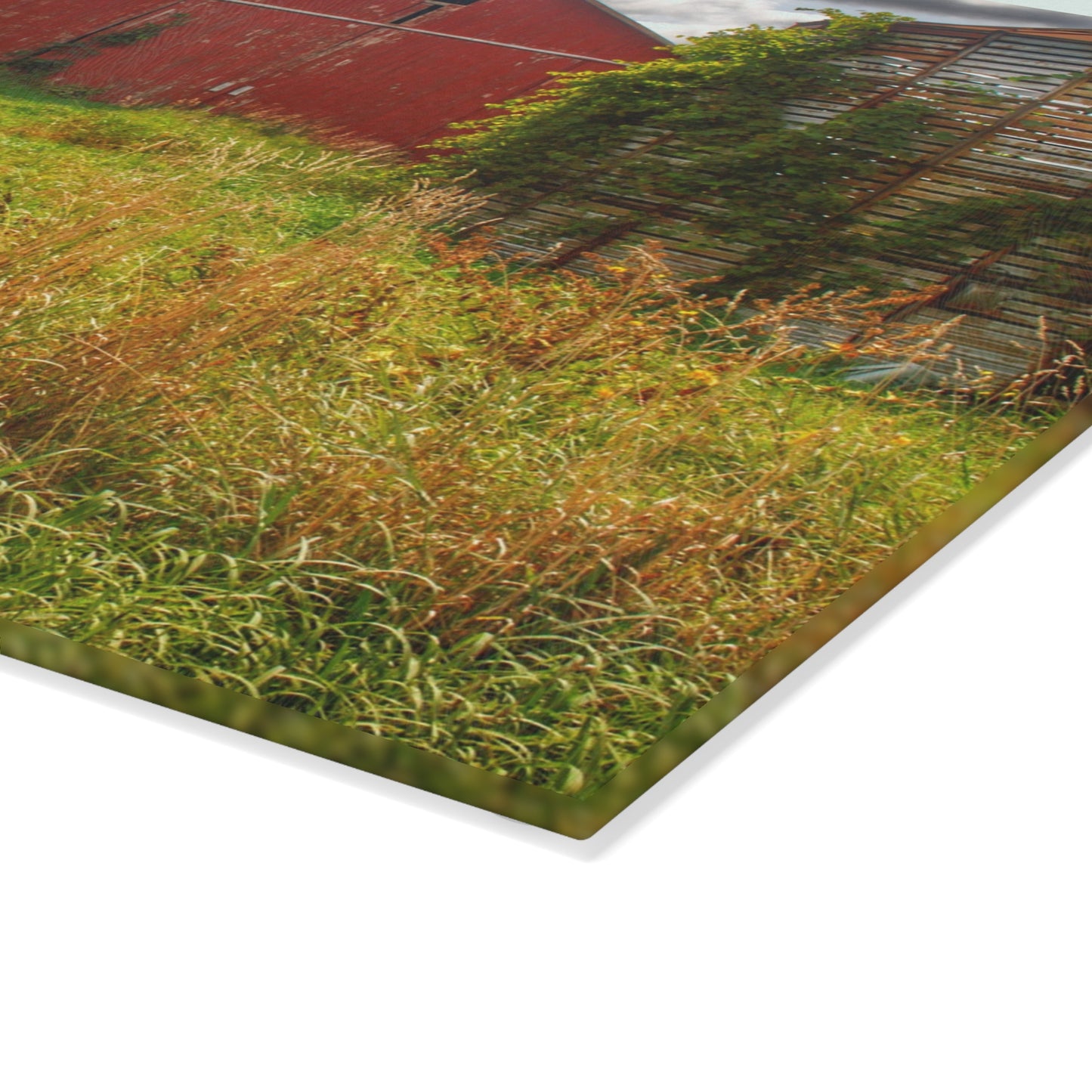 U R There Photography Roadside Relics Rustic Farmhouse Tempered-Glass Cutting Board