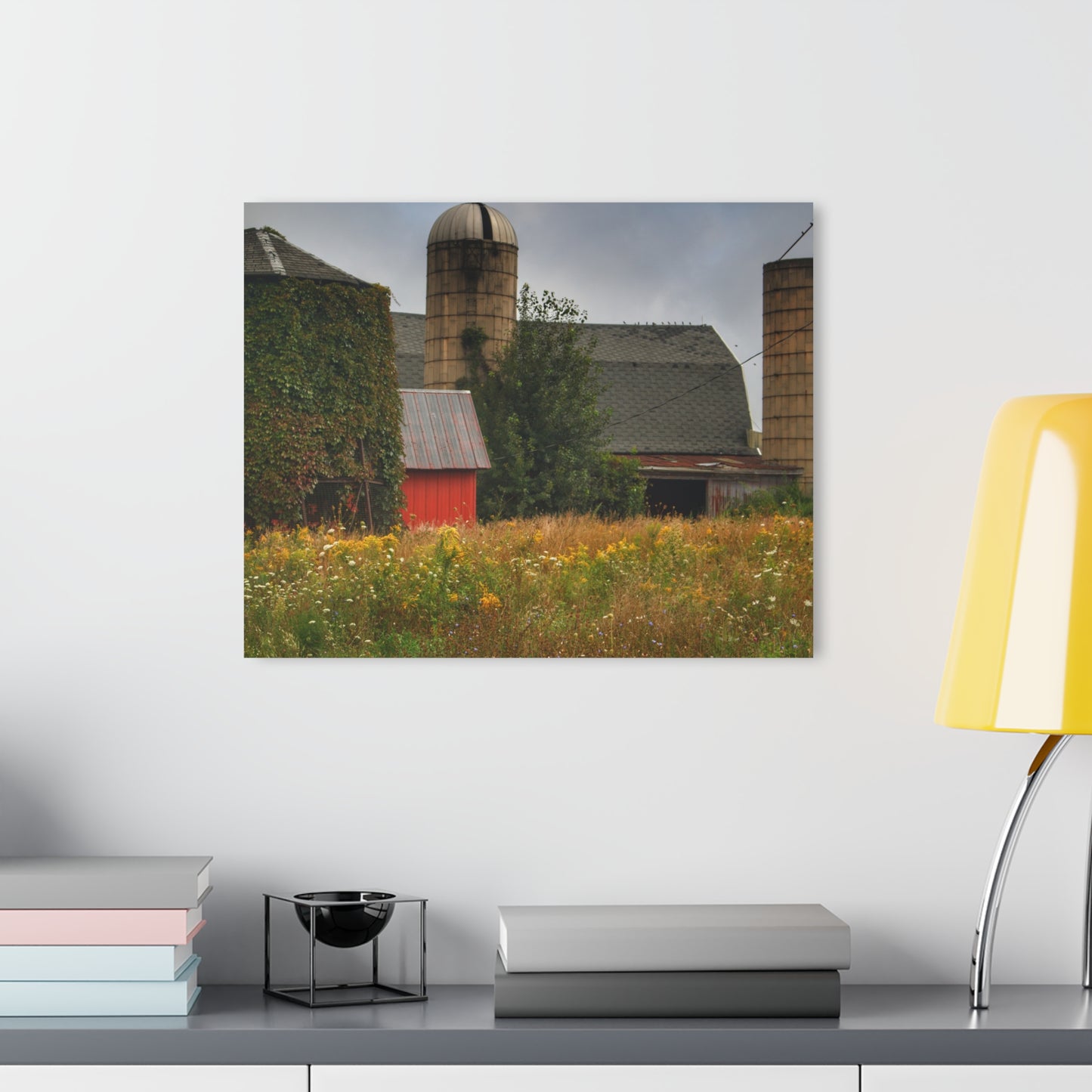 U R There Photography Silos of Otisville Rustic Farmhouse Acrylic Wall Print