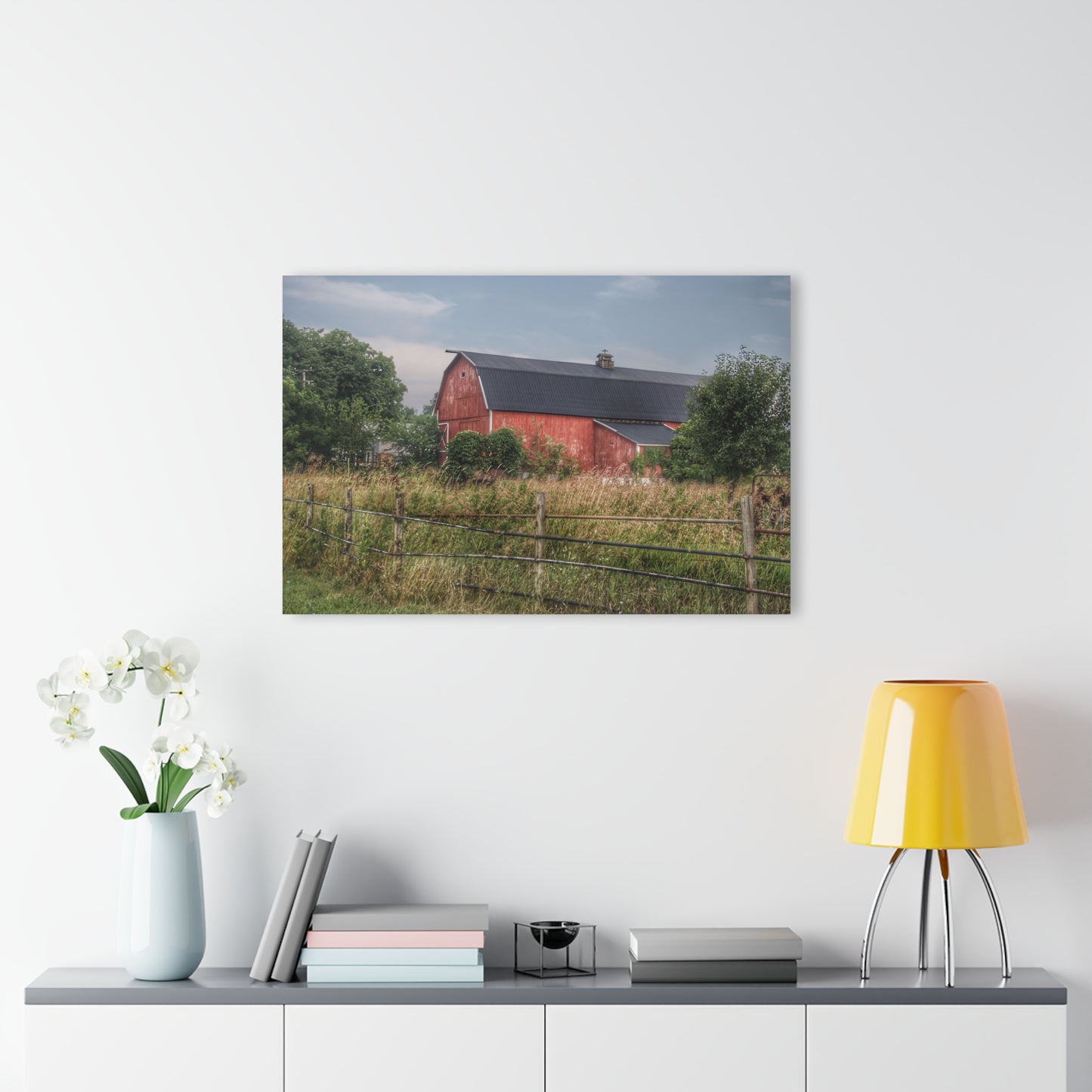 U R There Photography Snook Road Red Rustic Farmhouse Acrylic Wall Print