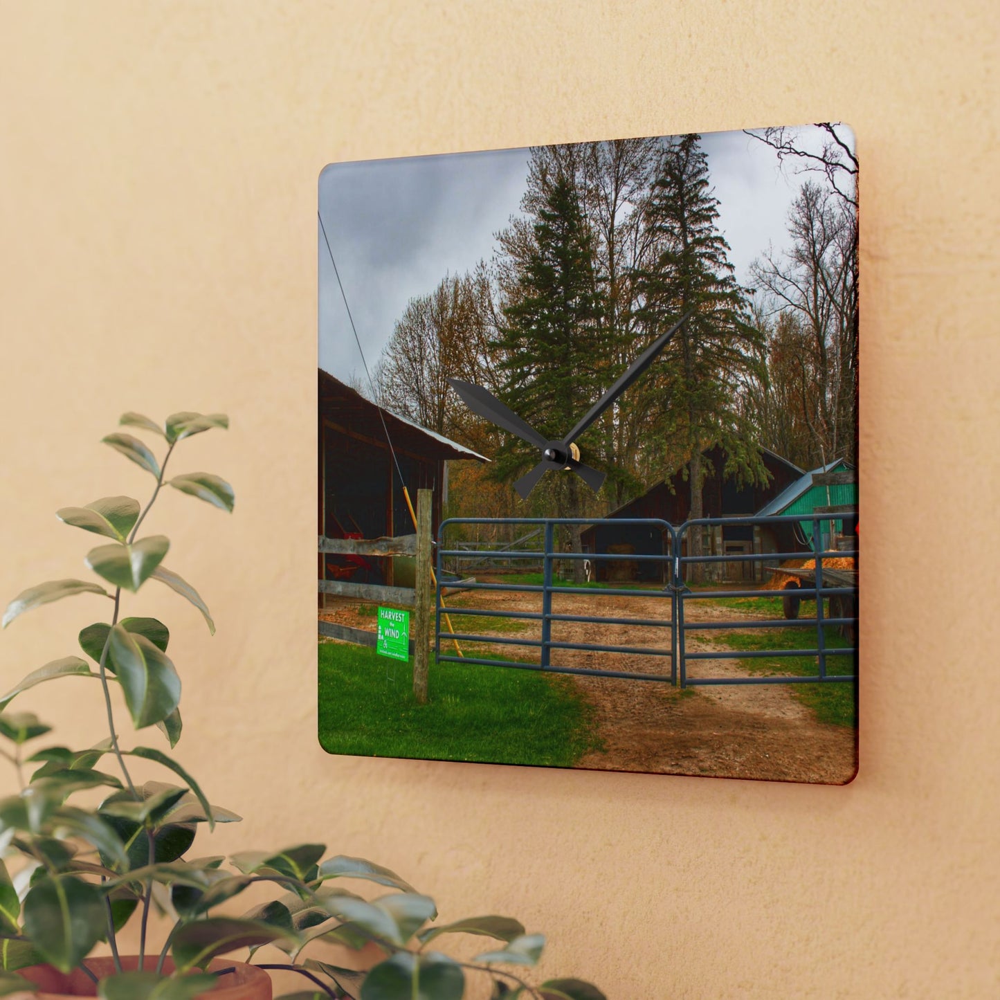 U R There Photography Castle Roadside Greys Rustic Farmhouse Wall Clock