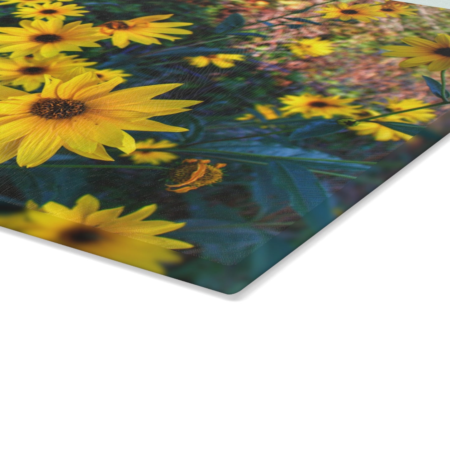U R There Photography Bursts of Gold Rustic Farmhouse Tempered-Glass Cutting Board
