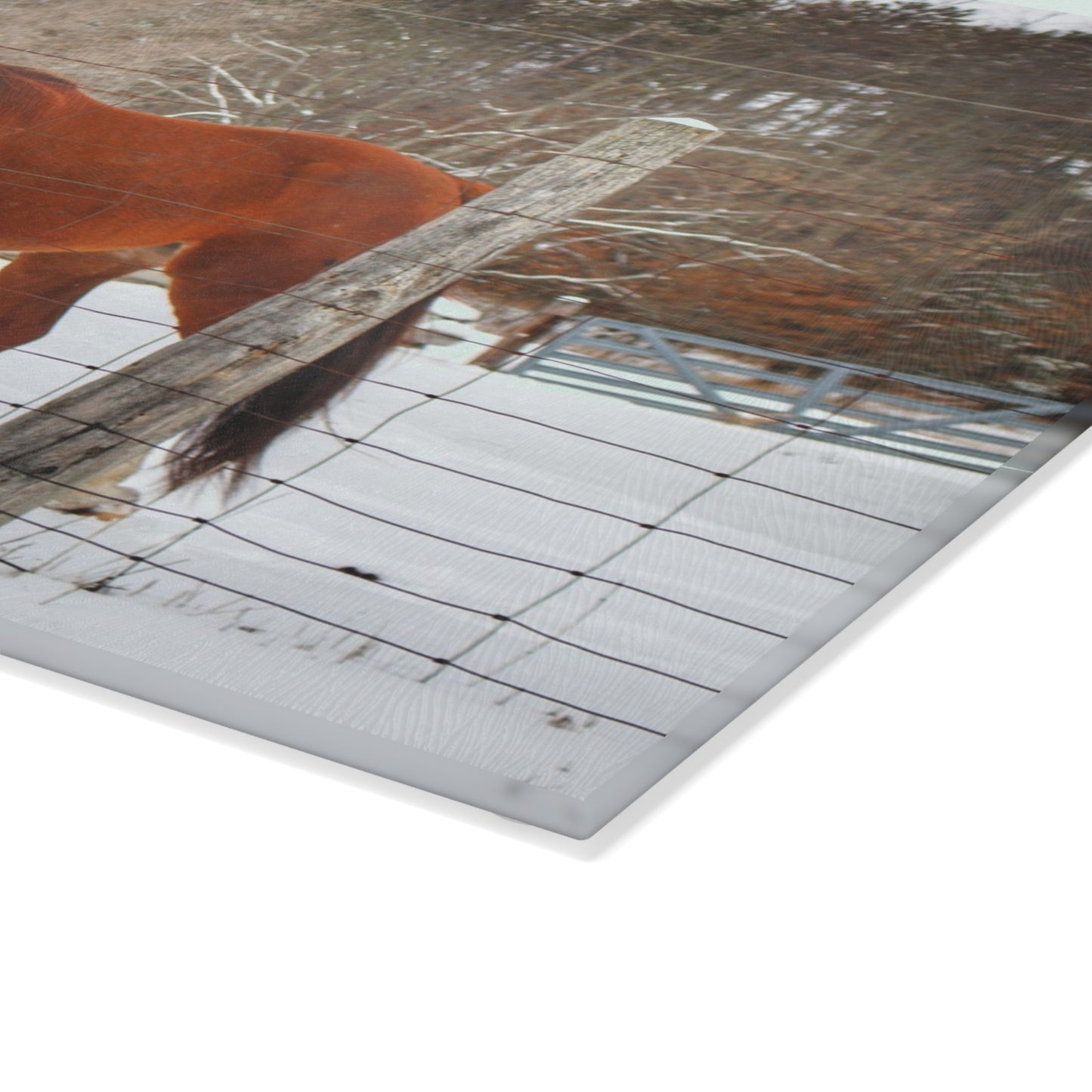 U R There Photography Roadside Chestnut Rustic Farmhouse Tempered-Glass Cutting Board