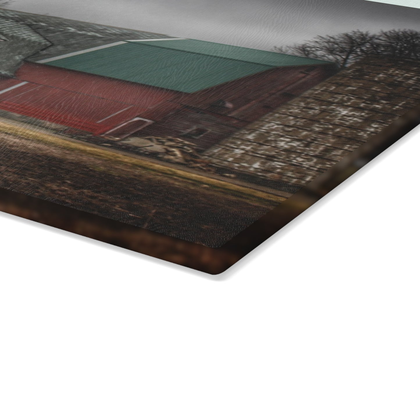 U R There Photography Arbela Reds Rustic Farmhouse Tempered-Glass Cutting Board