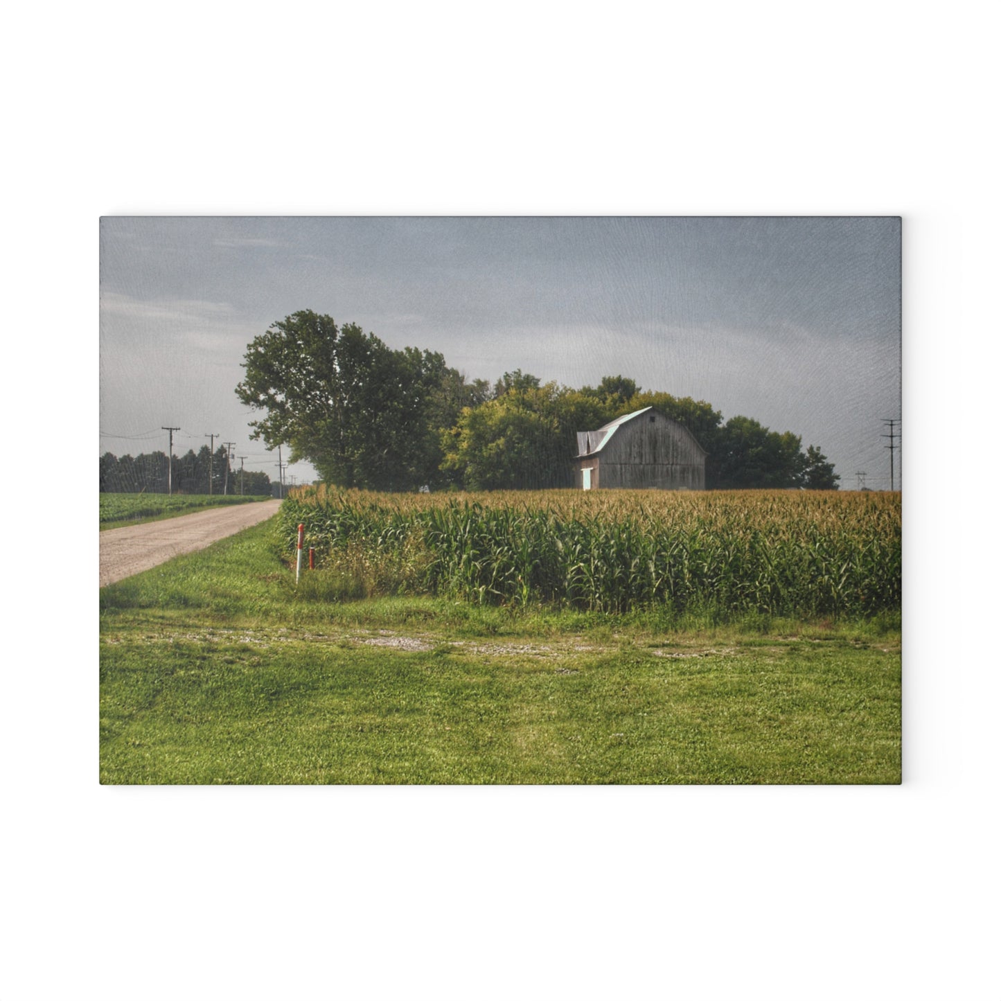 U R There Photography Quanicassee Road Grey Rustic Farmhouse Tempered-Glass Cutting Board