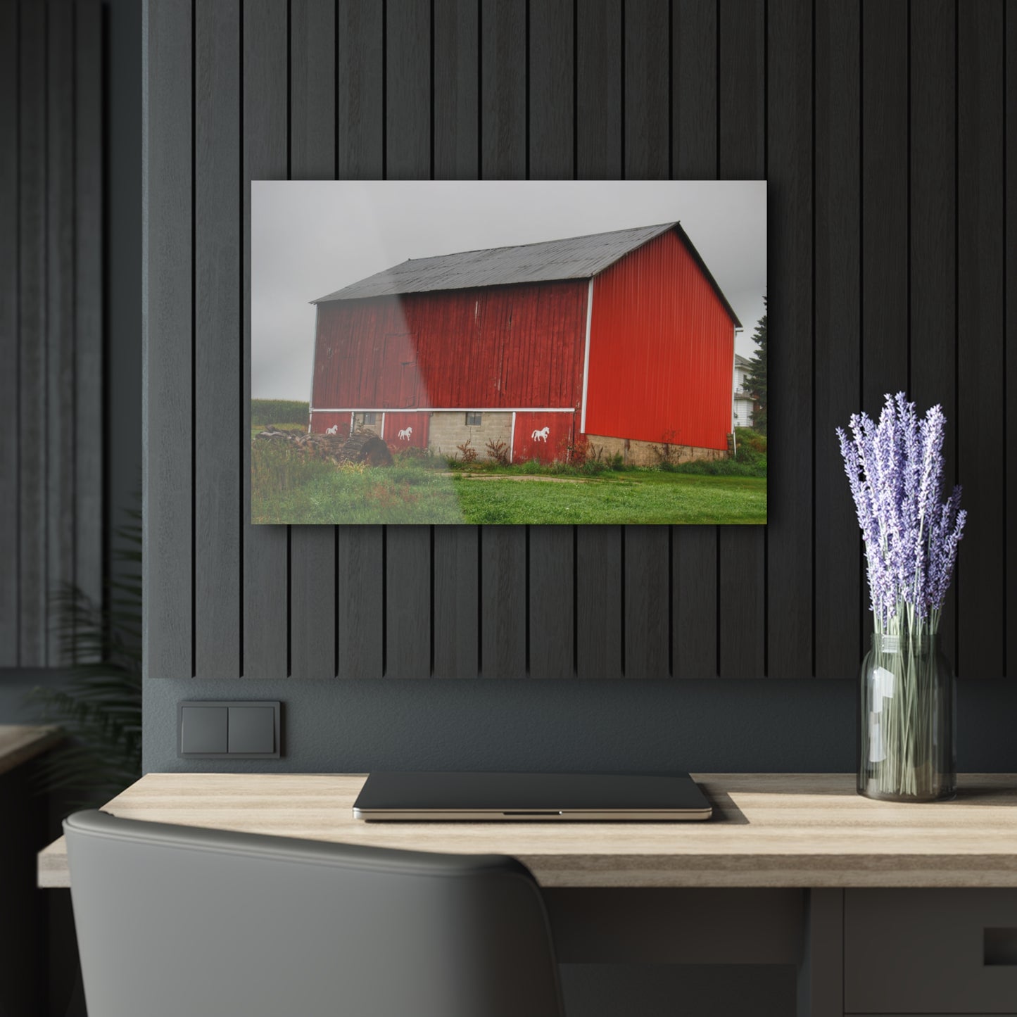 U R There Photography Brown Road Horse Barn II Rustic Farmhouse Acrylic Wall Print