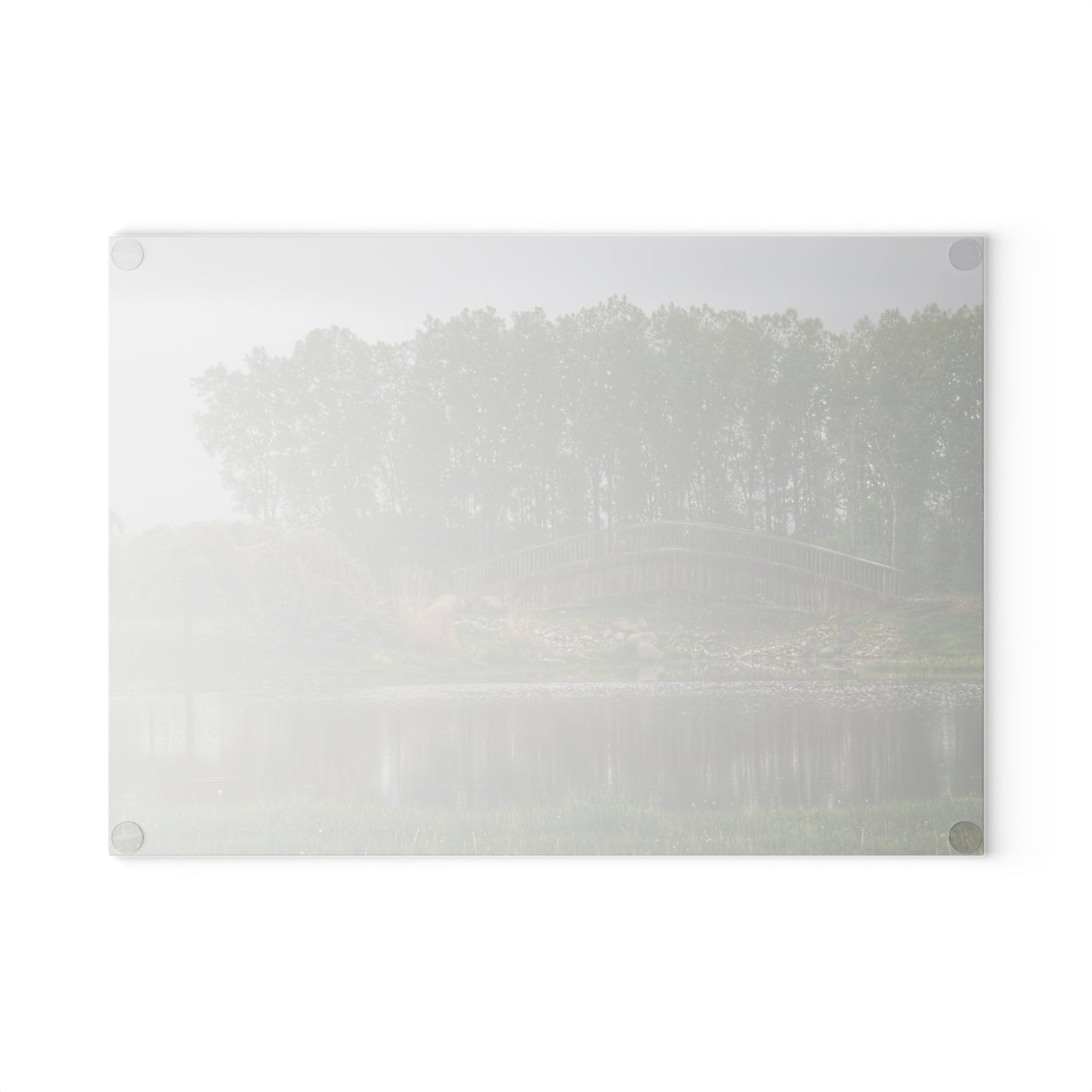 U R There Photography Bridge of Summer Road I Rustic Farmhouse Tempered-Glass Cutting Board