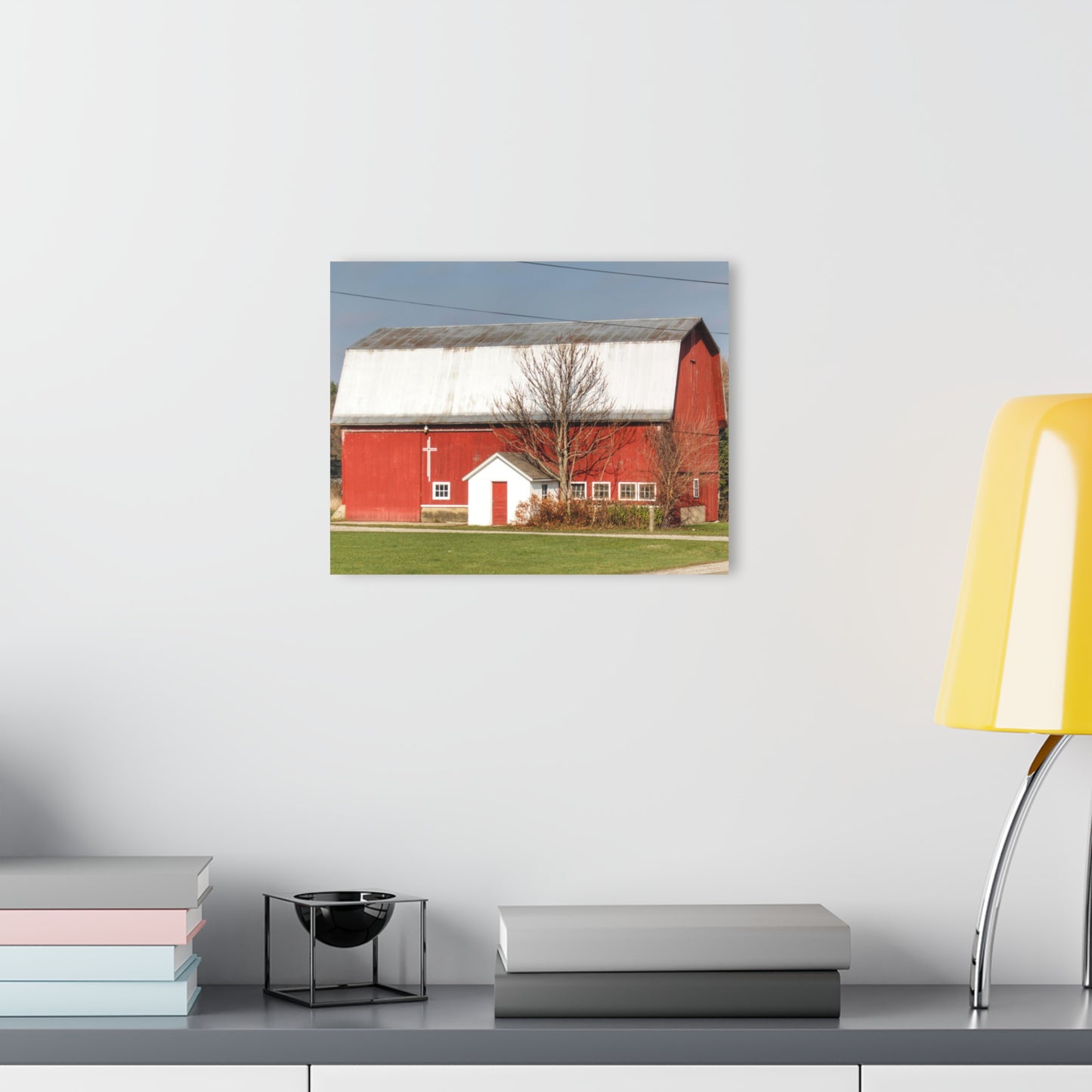 U R There Photography Bray Road Red I Rustic Farmhouse Acrylic Wall Print