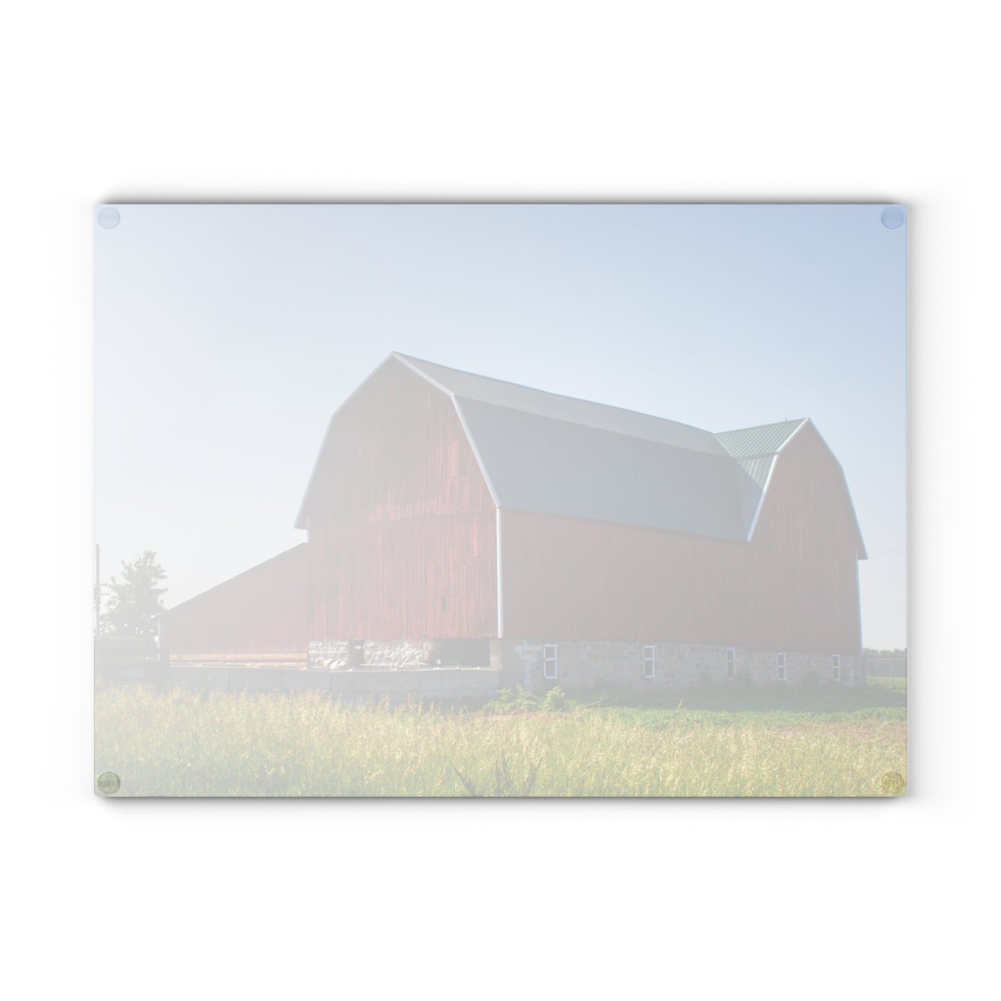 U R There Photography Burnside Red Rustic Farmhouse Tempered-Glass Cutting Board