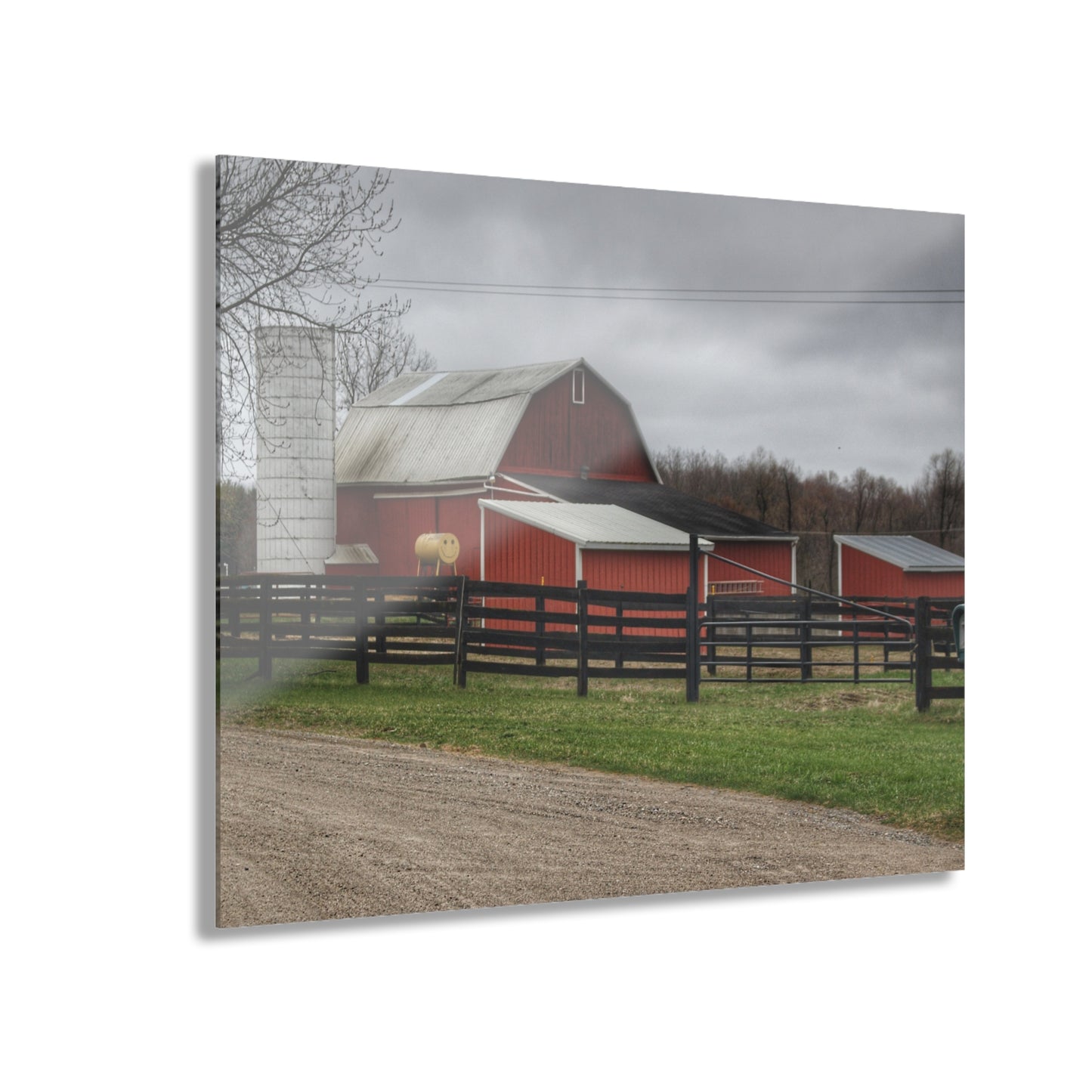 U R There Photography West Lake Road Happy Barn Rustic Farmhouse Acrylic Wall Print