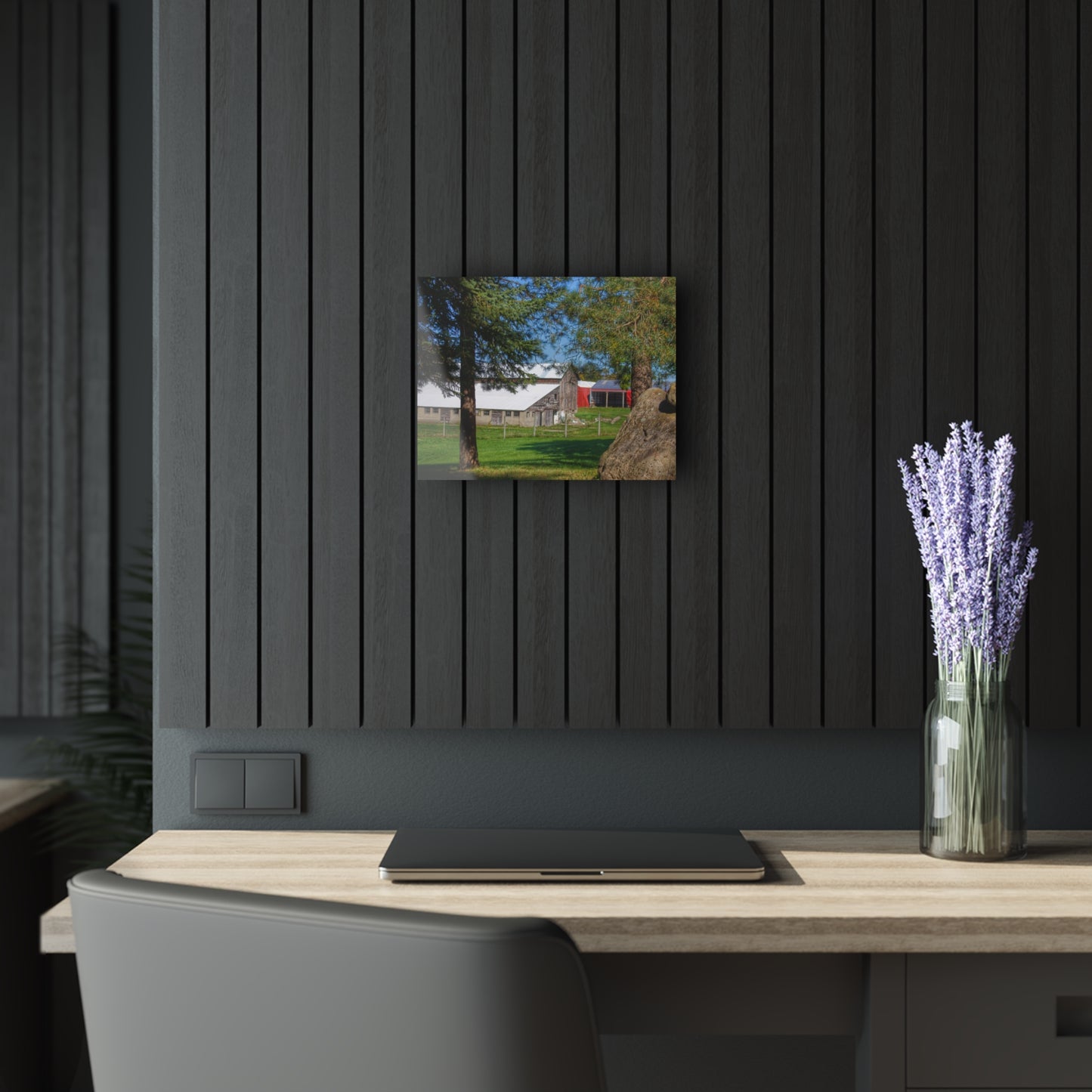 U R There Photography Oakwood Road Old Grey Rustic Farmhouse Acrylic Wall Print