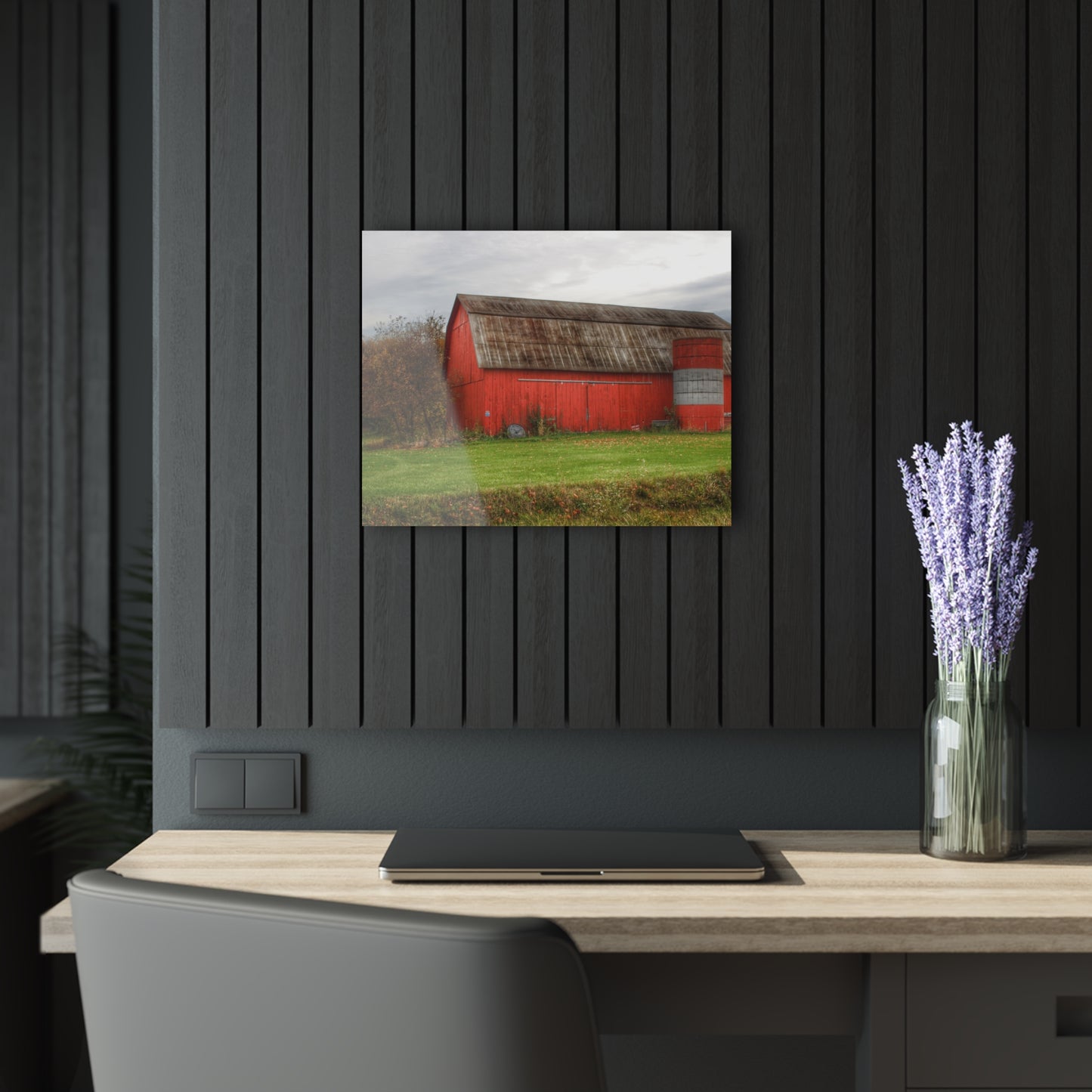 U R There Photography Oak Road Barber Barn I Rustic Farmhouse Acrylic Wall Print
