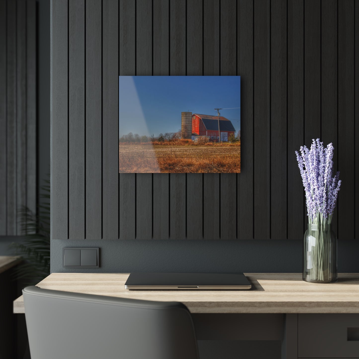 U R There Photography Applegate Road Red Rustic Farmhouse Acrylic Wall Print