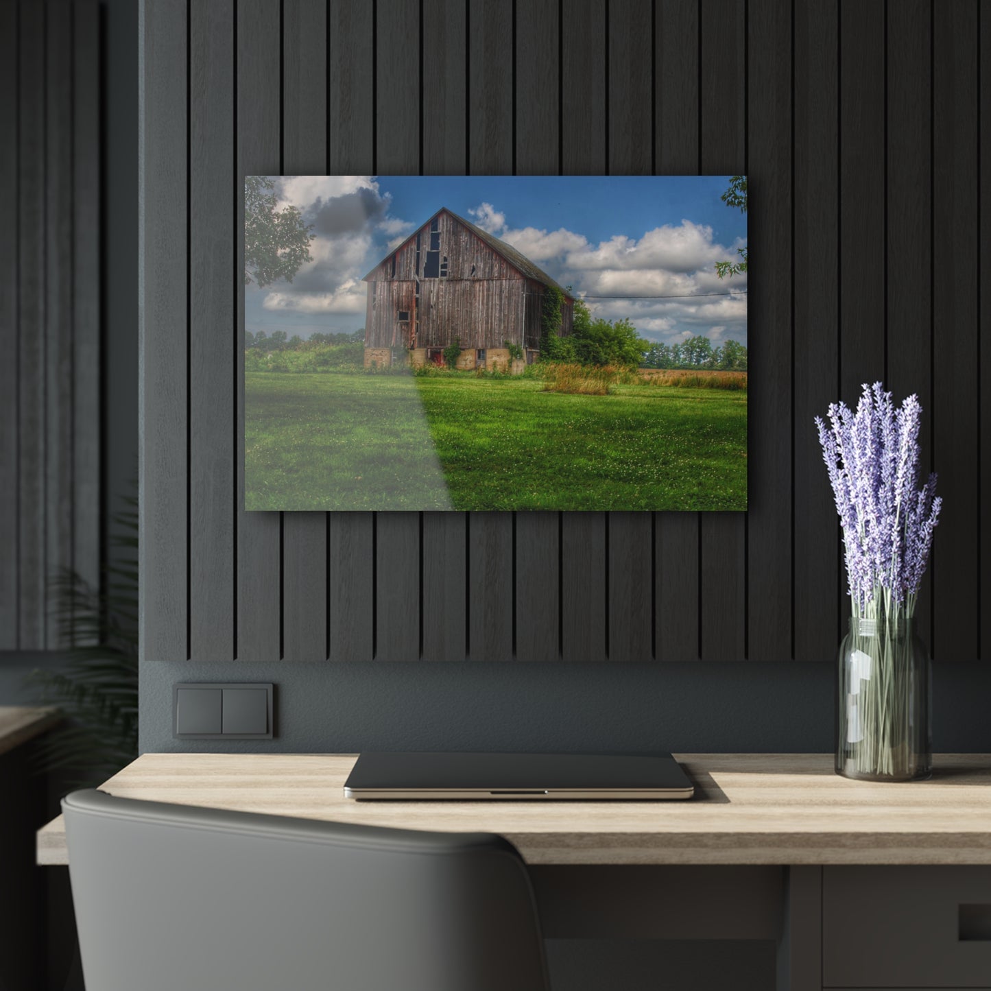U R There Photography Bohms Road Grey II Rustic Farmhouse Acrylic Wall Print