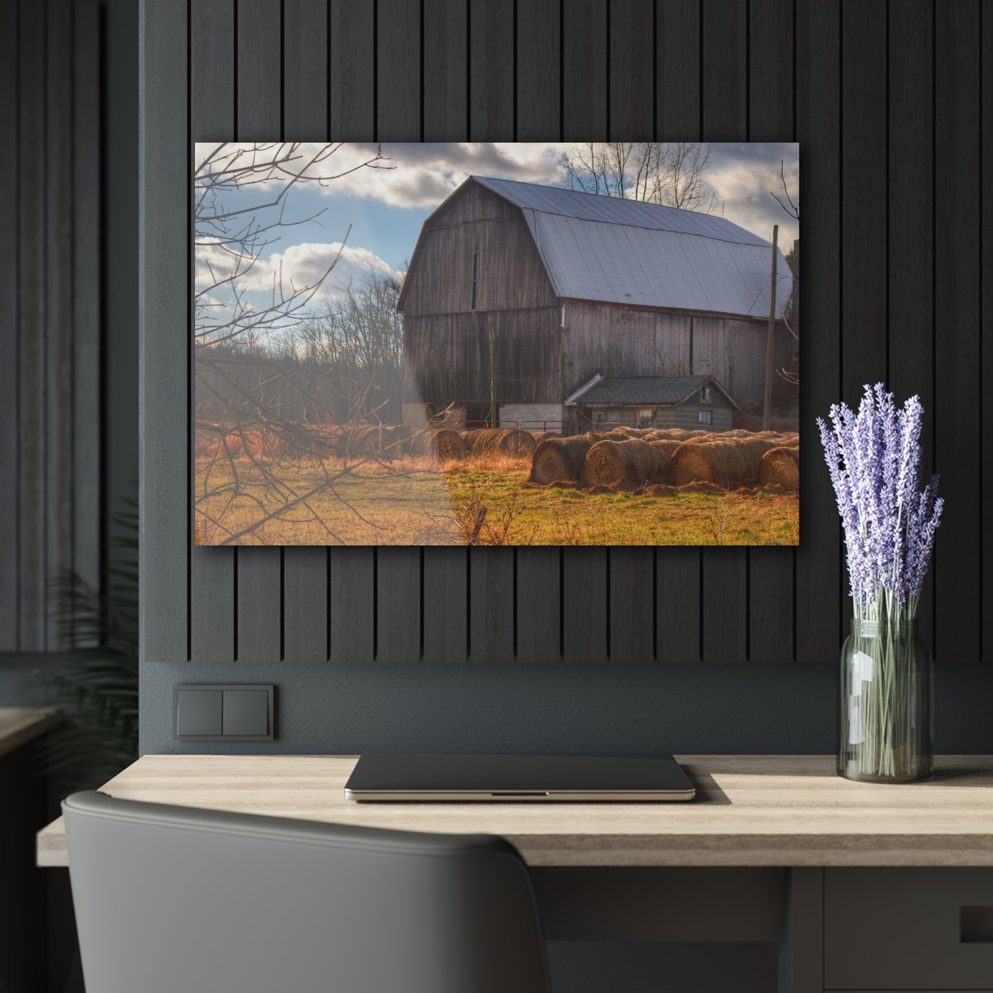 U R There Photography Sandusky Grey Haybarn Rustic Farmhouse Acrylic Wall Print