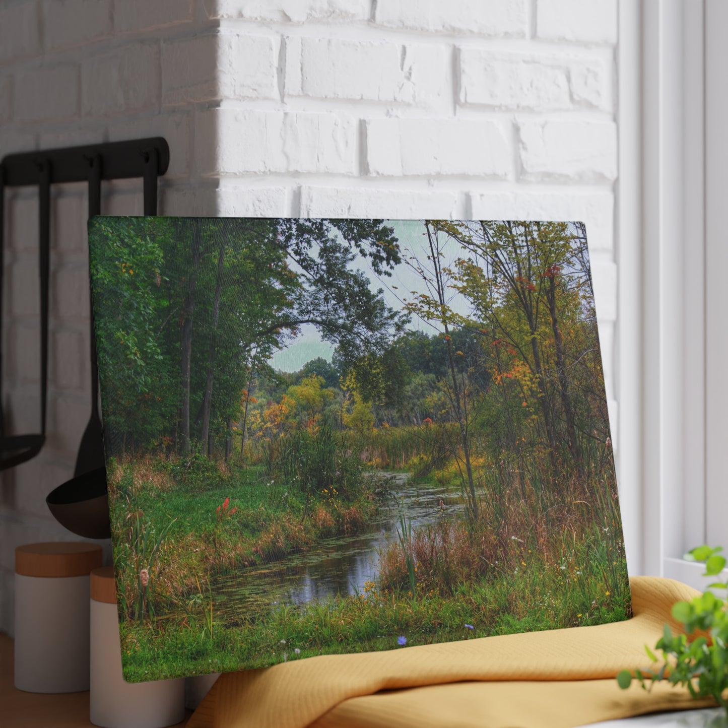 U R There Photography A River Runs Through It Rustic Farmhouse Tempered-Glass Cutting Board