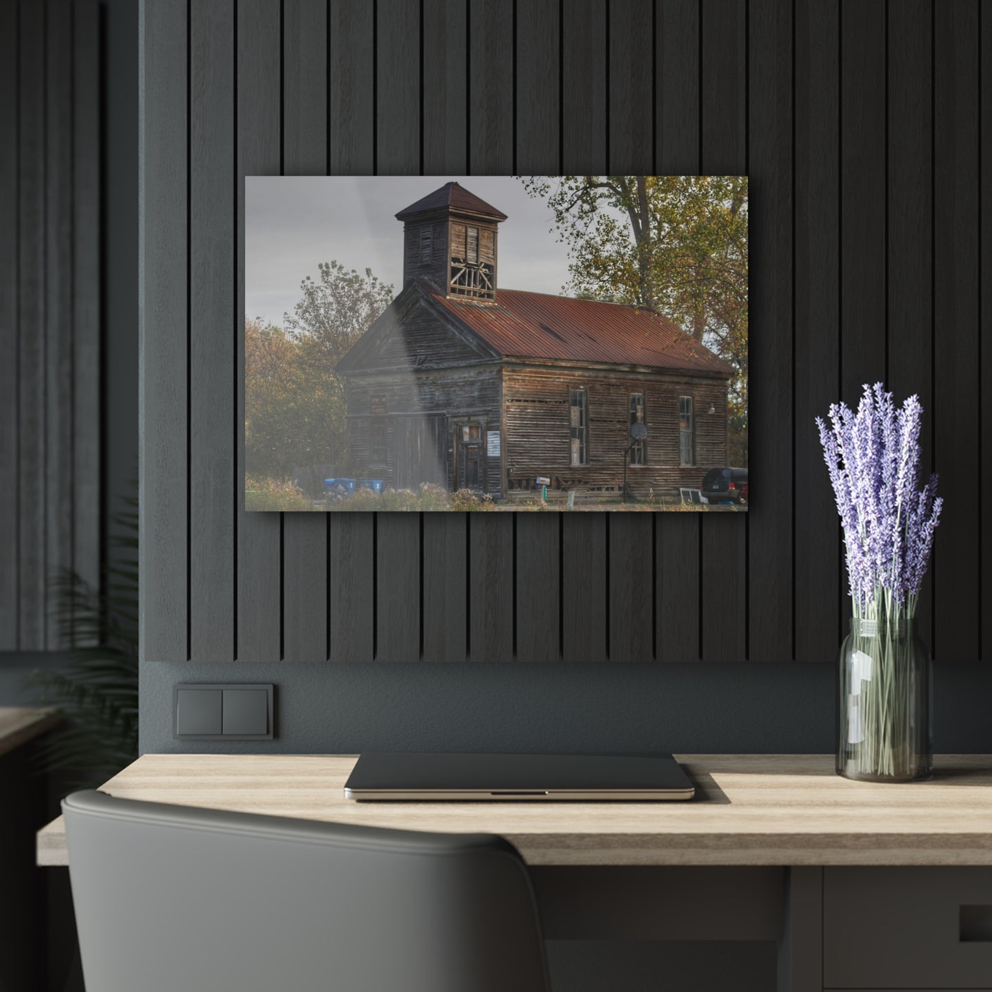 U R There Photography Taylor Road Church of Old Rustic Farmhouse Acrylic Wall Print