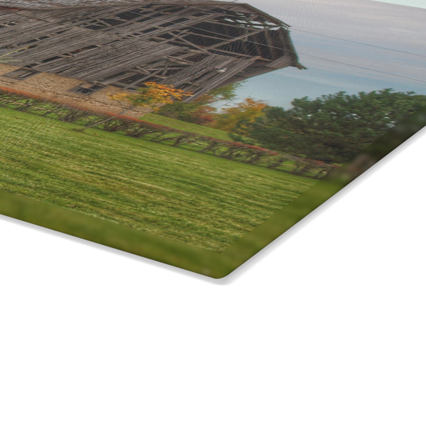 U R There Photography Rich Road Falling Grey I Rustic Farmhouse Tempered-Glass Cutting Board