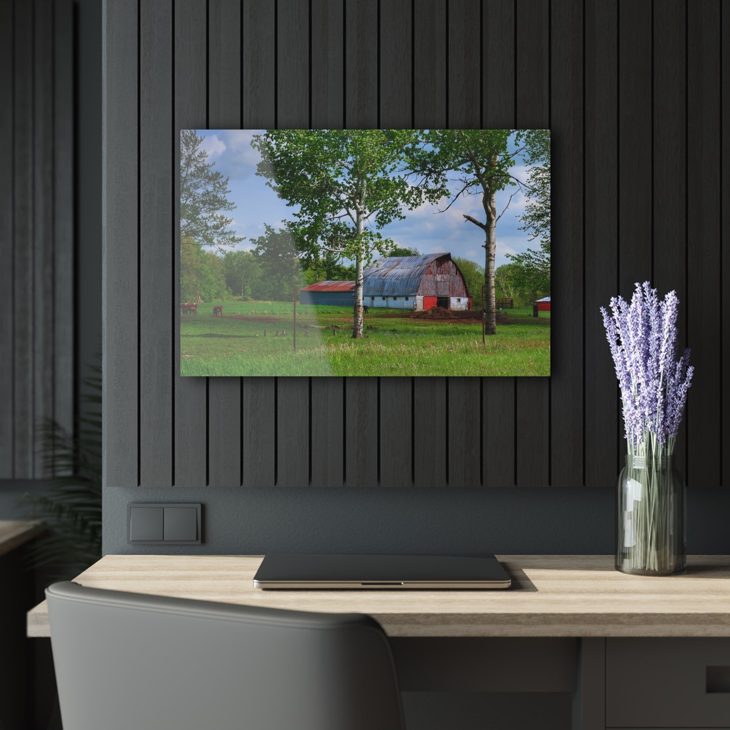 U R There Photography Shepard Road Hillman Red Rustic Farmhouse Acrylic Wall Print